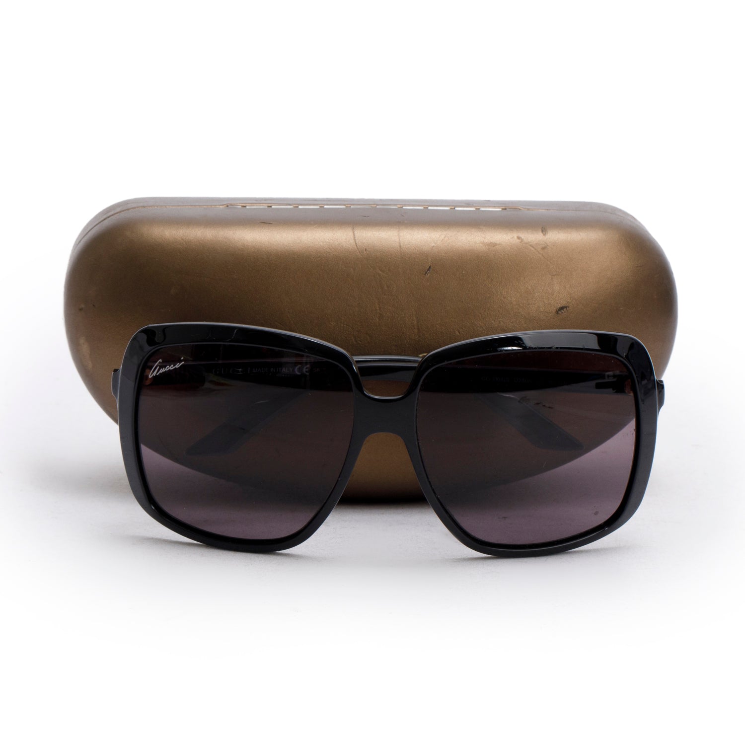 Gucci GG3108/S Black Acetate Web Interlocking G Logo Oversize Sunglasses w/ Case