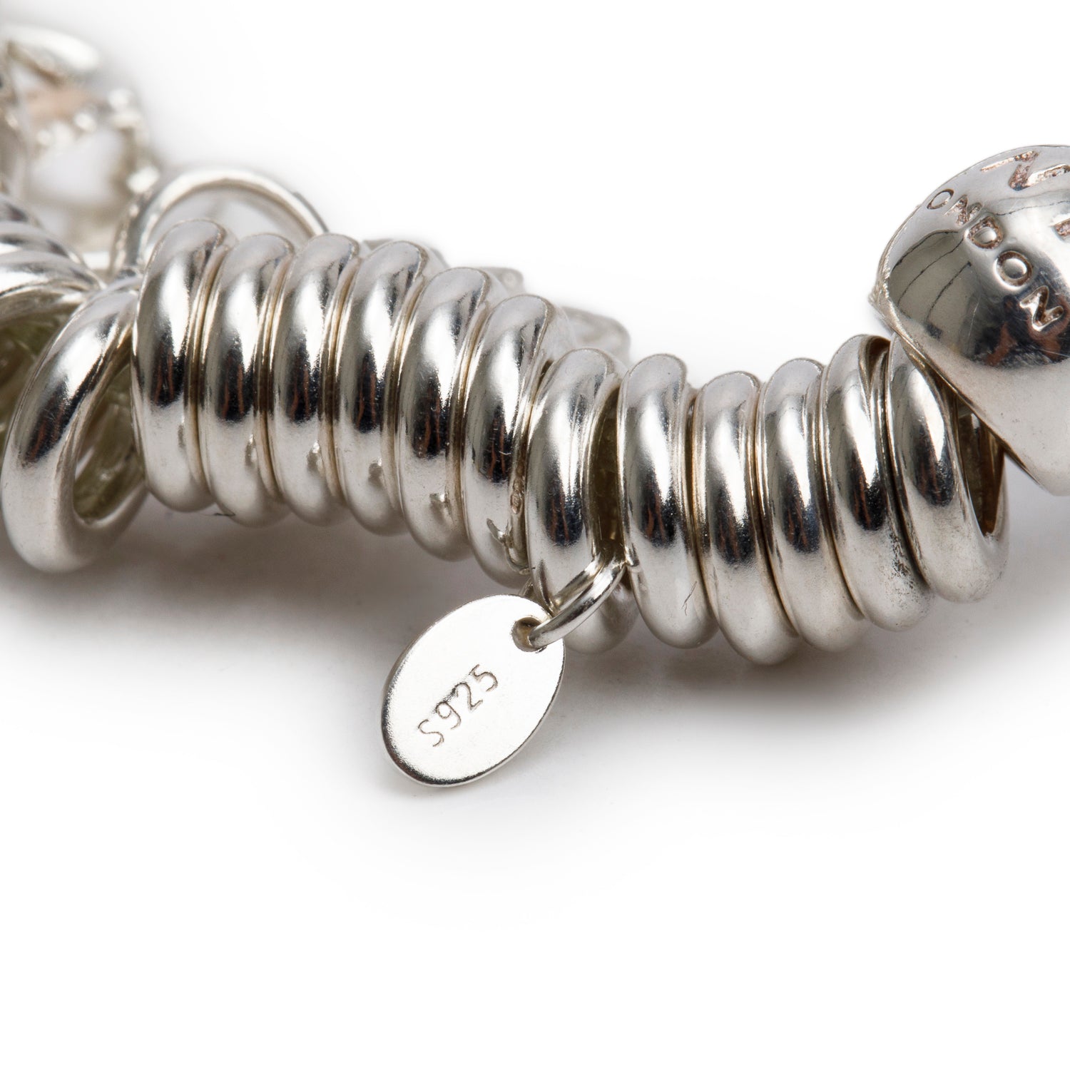 Links of London Sterling Silver Sweetie Charm Bracelet w/ Box & 7 Charms