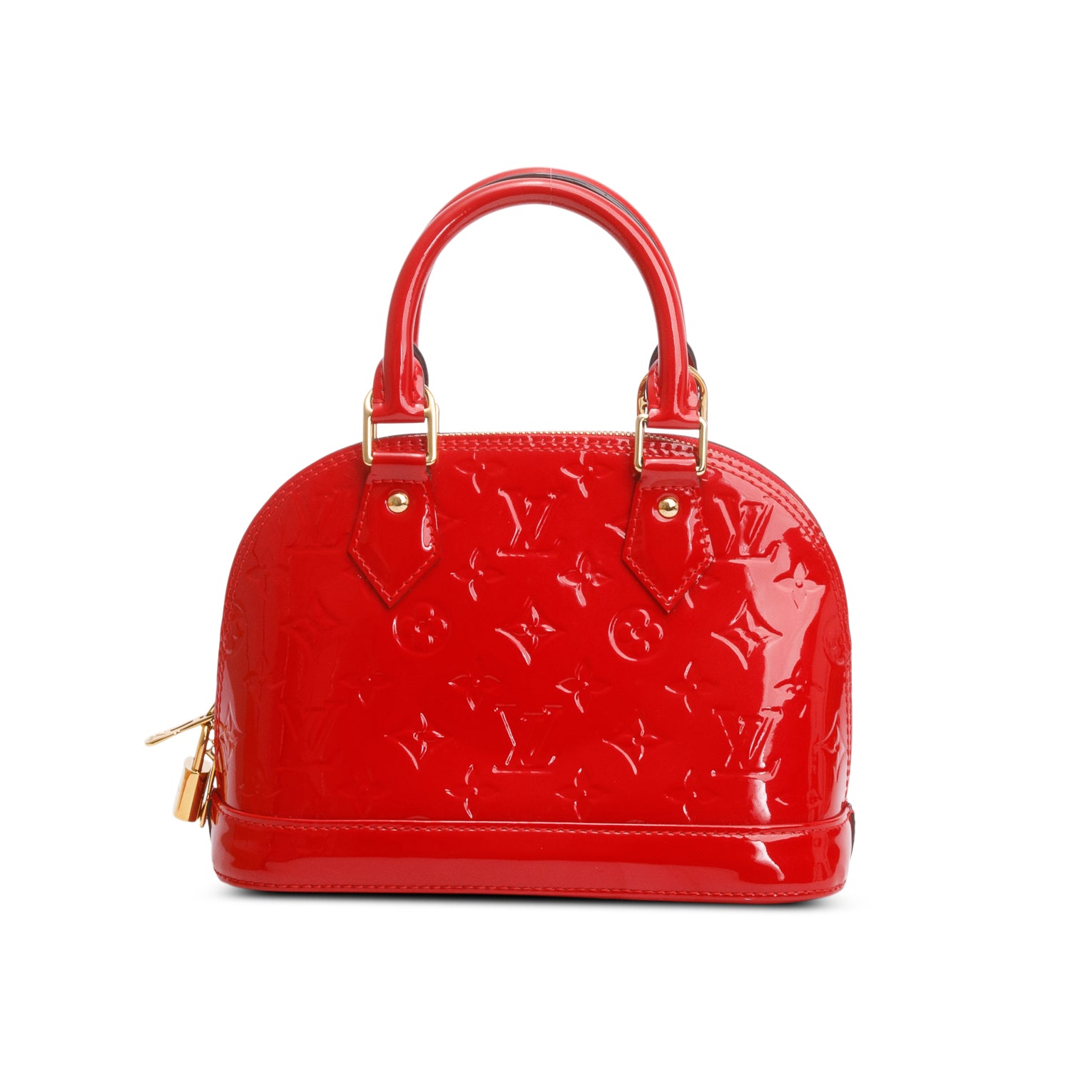 Louis Vuitton Red Monogram Vernis Leather Alma BB w/ Box & Strap