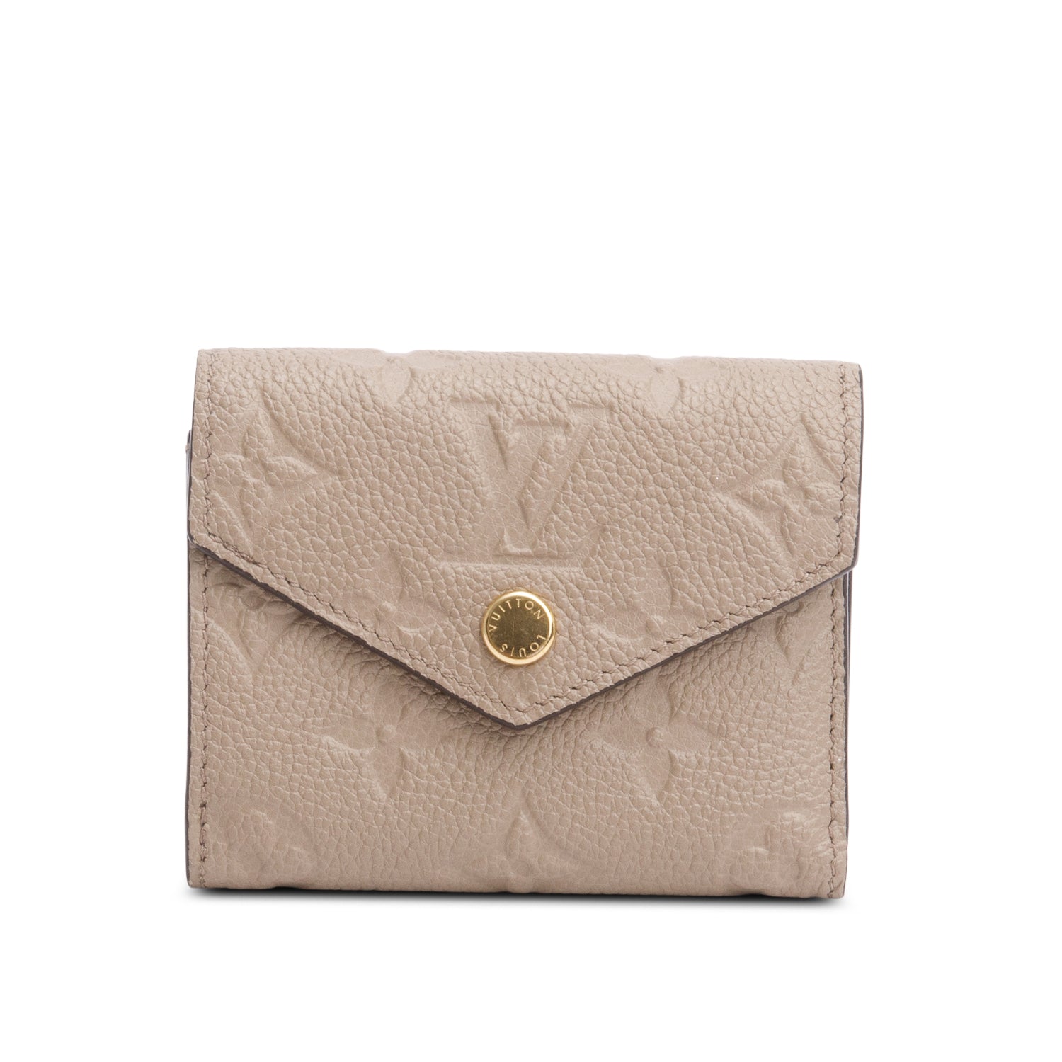 Louis Vuitton 2022 Taupe Monogram Empreinte Leather Victorine Wallet w/ Box & Receipt