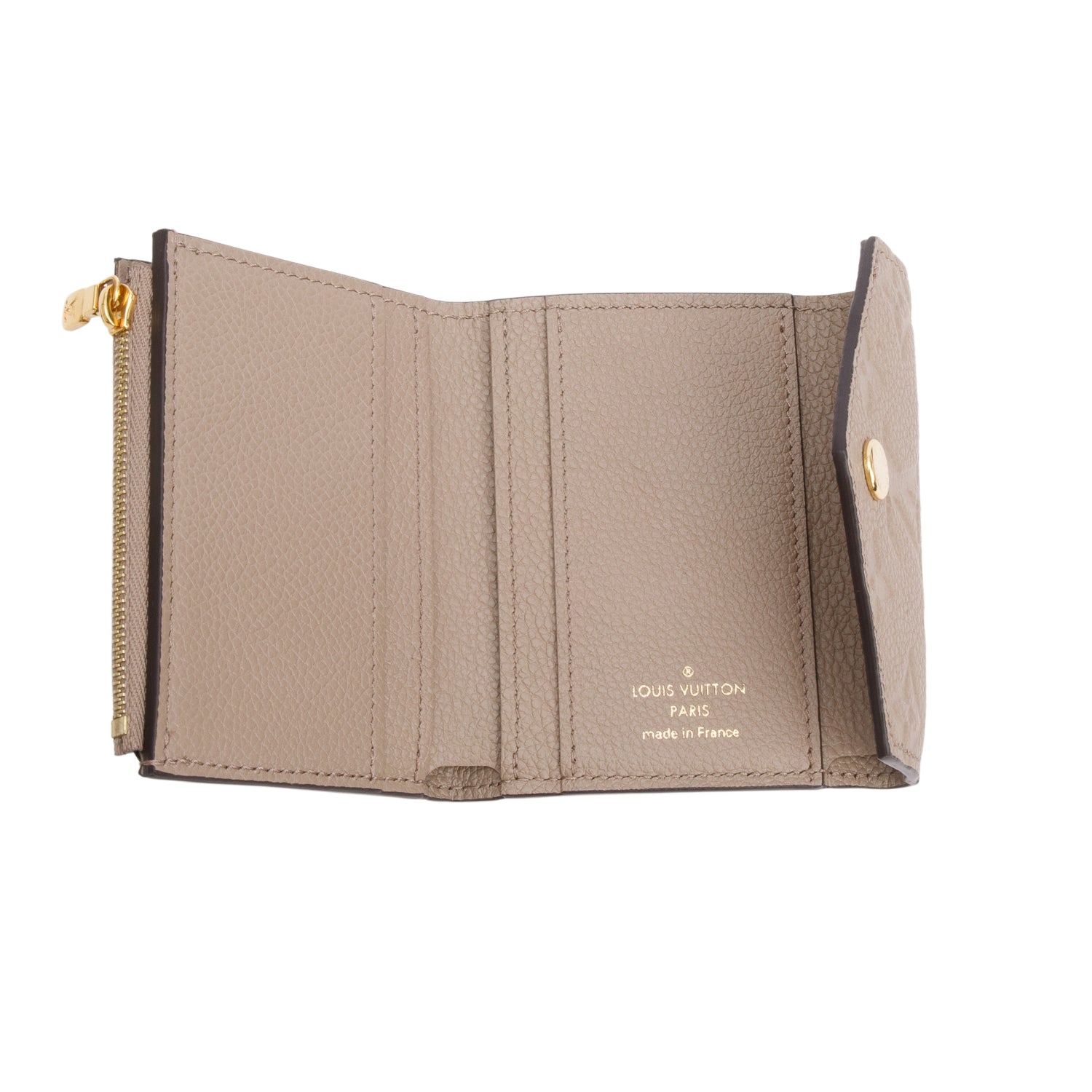 Louis Vuitton 2022 Taupe Monogram Empreinte Leather Victorine Wallet w/ Box & Receipt