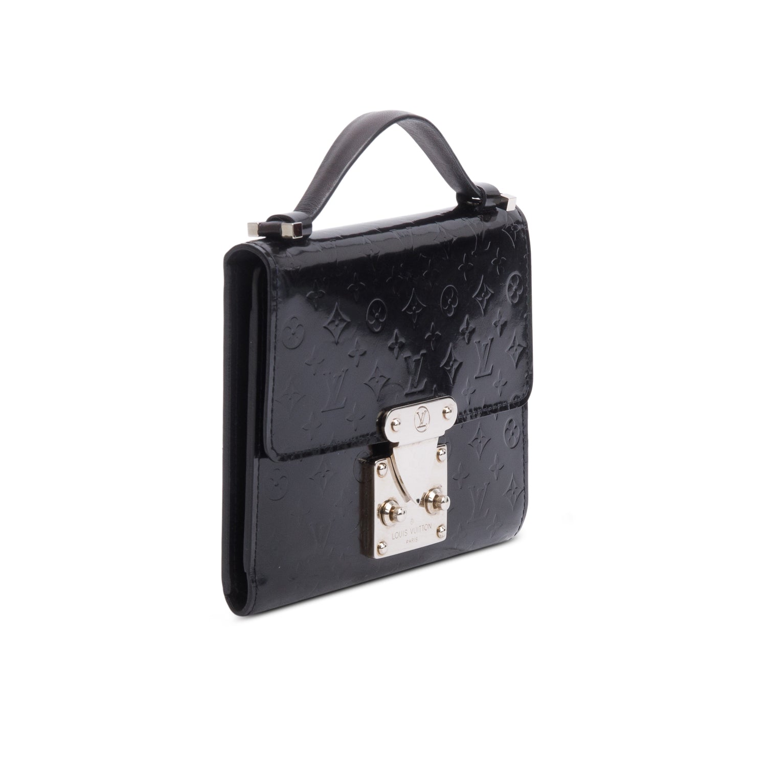 Louis Vuitton Black Monogram Vernice Glace Leather Anouchka Pochette