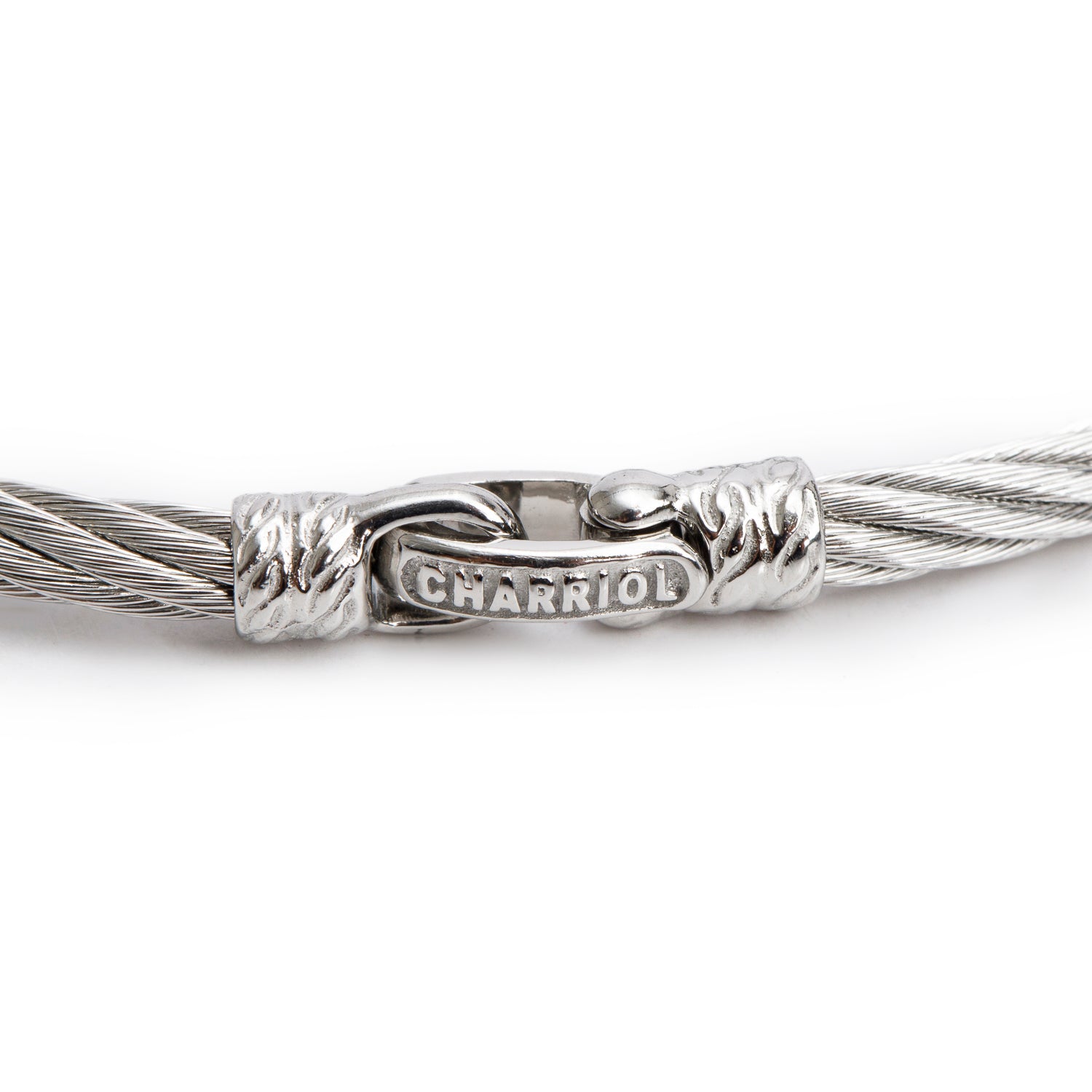 Charriol Stainless Steel & 18k White Gold Diamond Two-Station Cable Bracelet