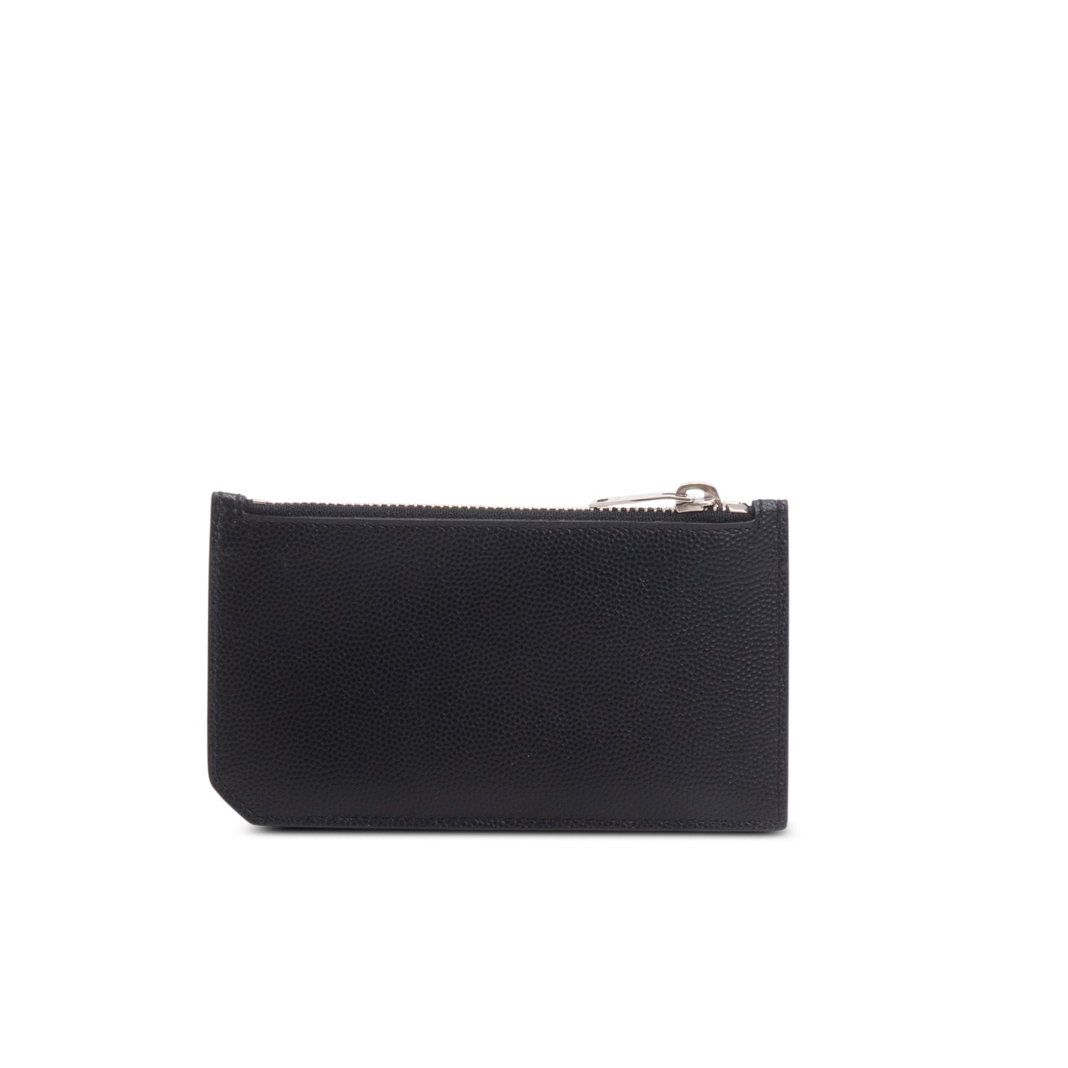 Saint Laurent Black Grain de Poudre Paris Fragments Zipped Card Case w/ Box & Receipt