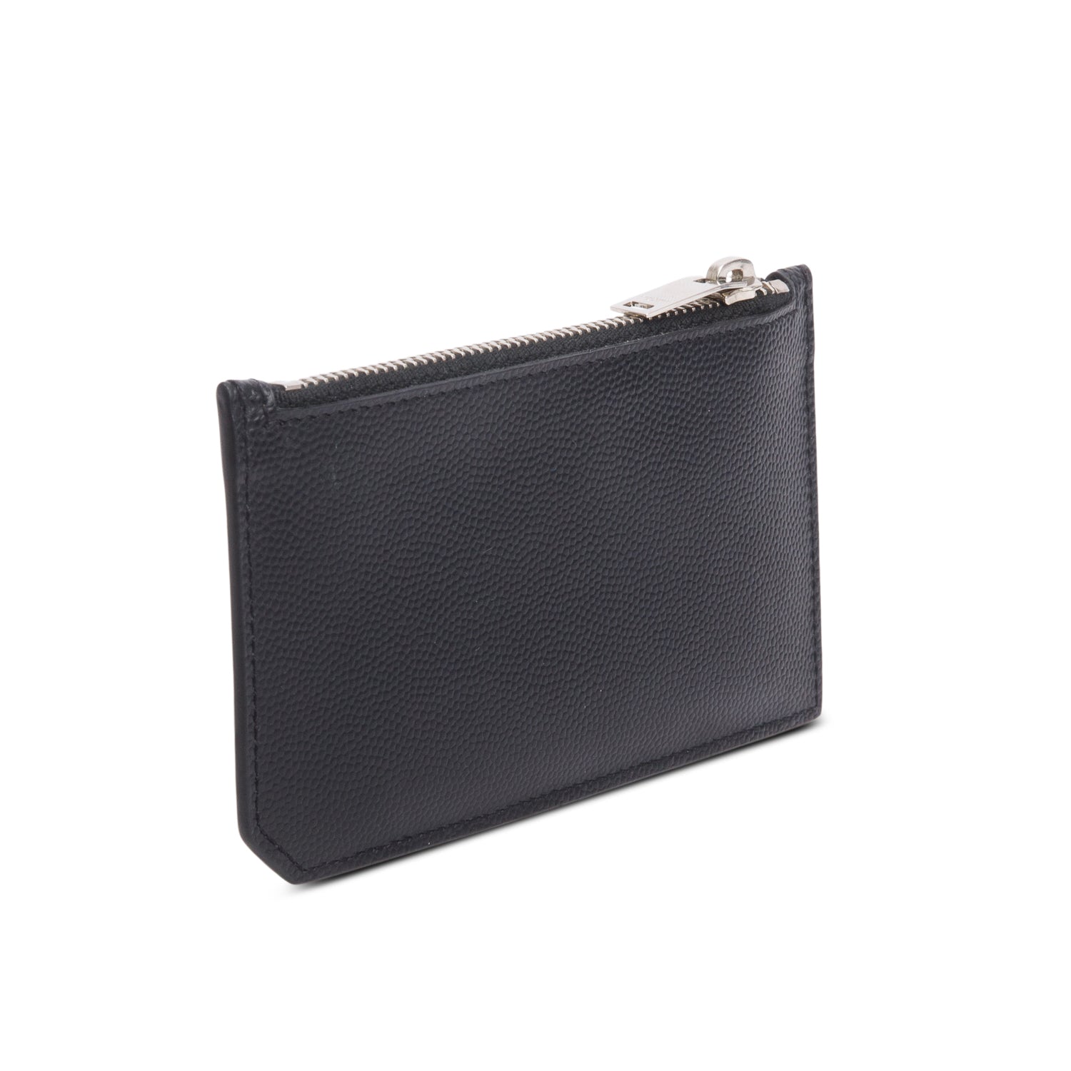 Saint Laurent Black Grain de Poudre Paris Fragments Zipped Card Case w/ Box & Receipt