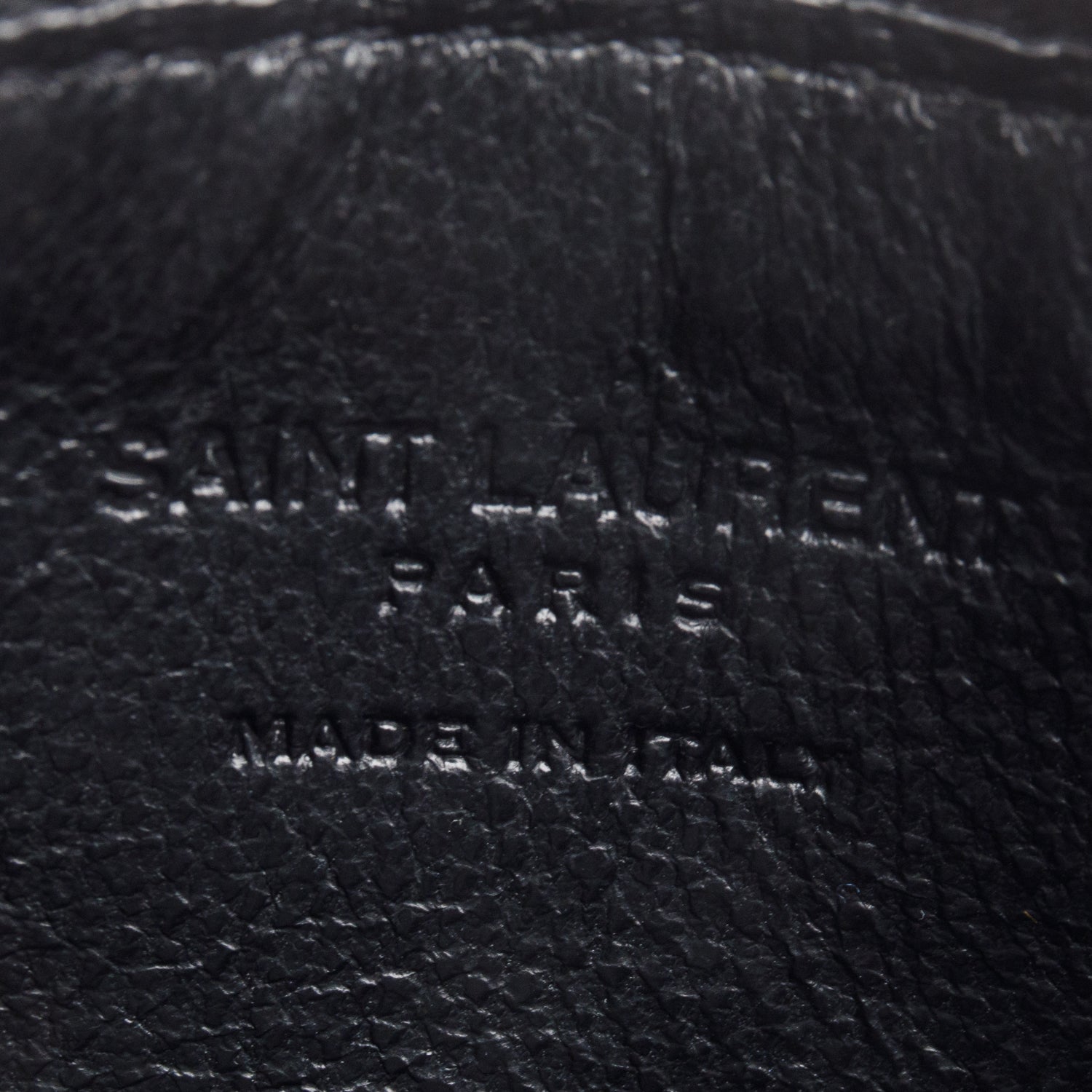 Saint Laurent Black Grain de Poudre Paris Fragments Zipped Card Case w/ Box & Receipt