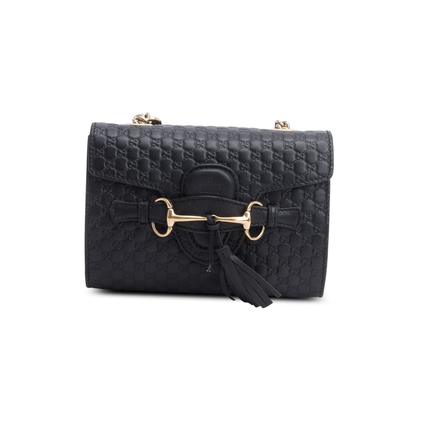 Gucci Black Microguccissima Mini Emily Horsebit Bag
