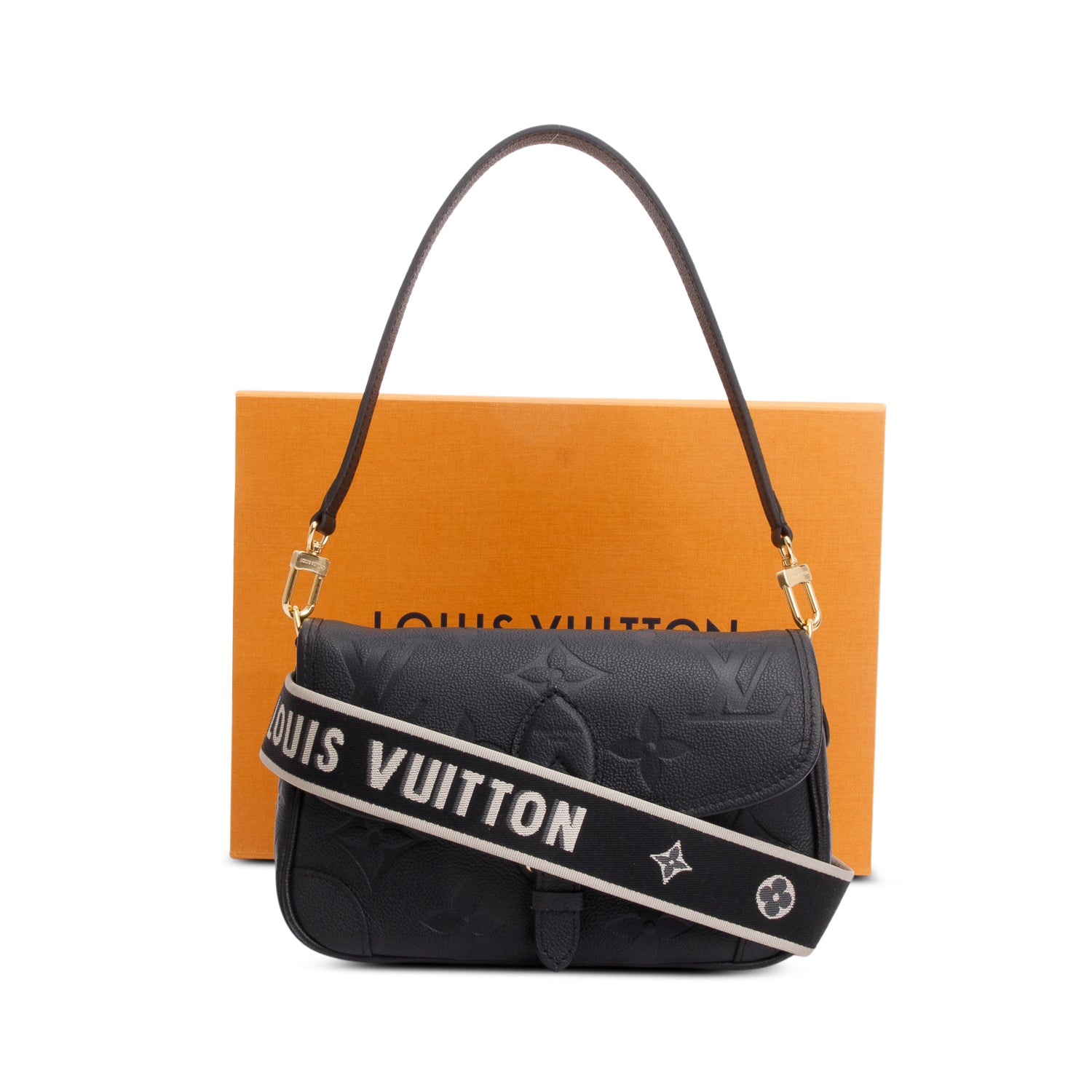 Louis Vuitton 2025 Black Monogram Empreinte Diane w/ Box, Straps & Receipt