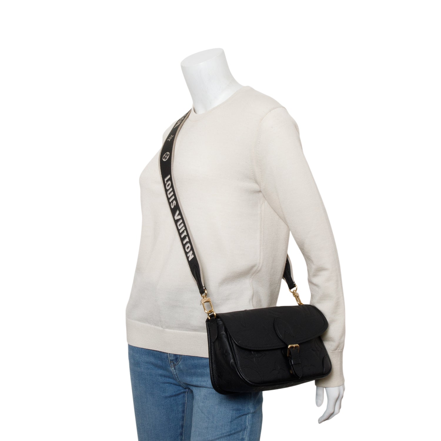 Louis Vuitton 2025 Black Monogram Empreinte Diane w/ Box, Straps & Receipt