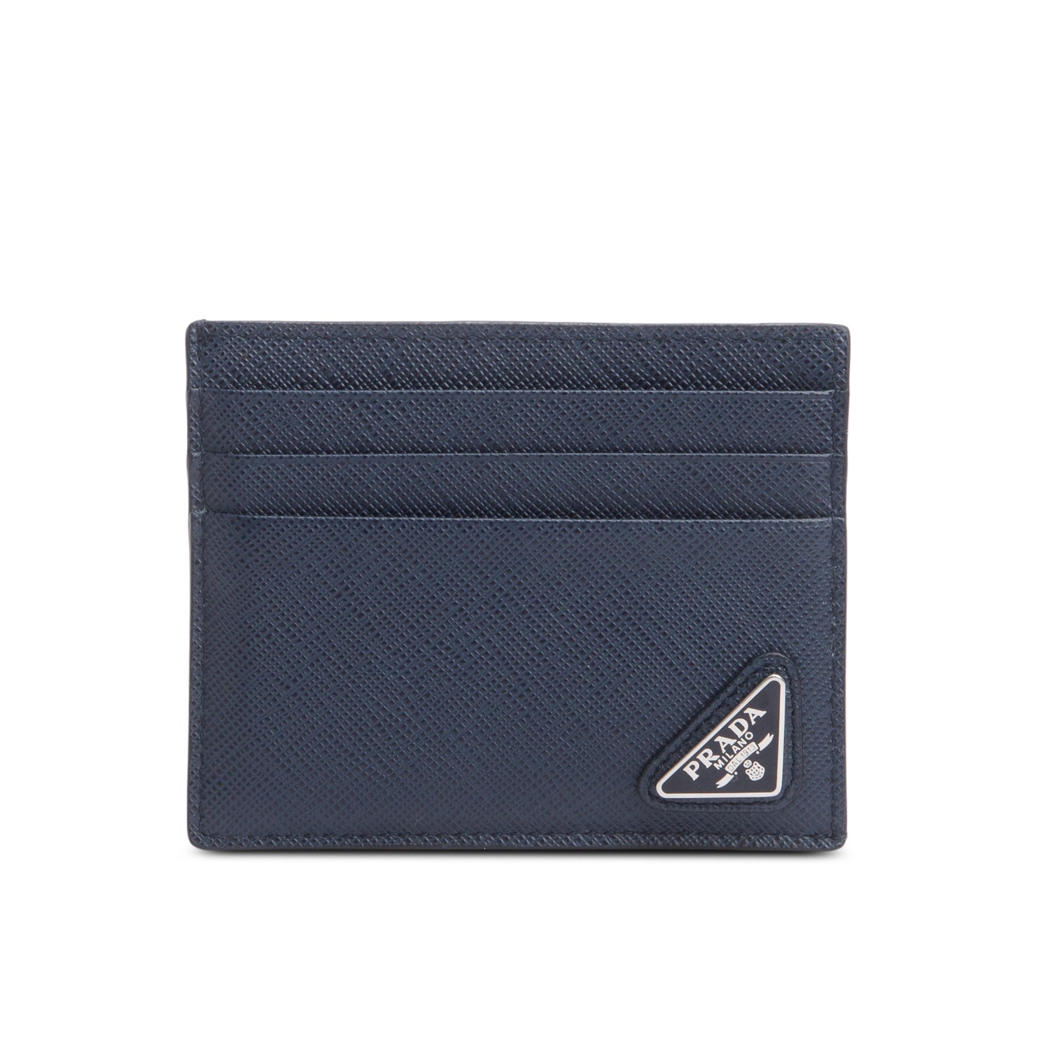 Prada Blue Saffiano Leather Card Holder w/ Box & Authenticity Card