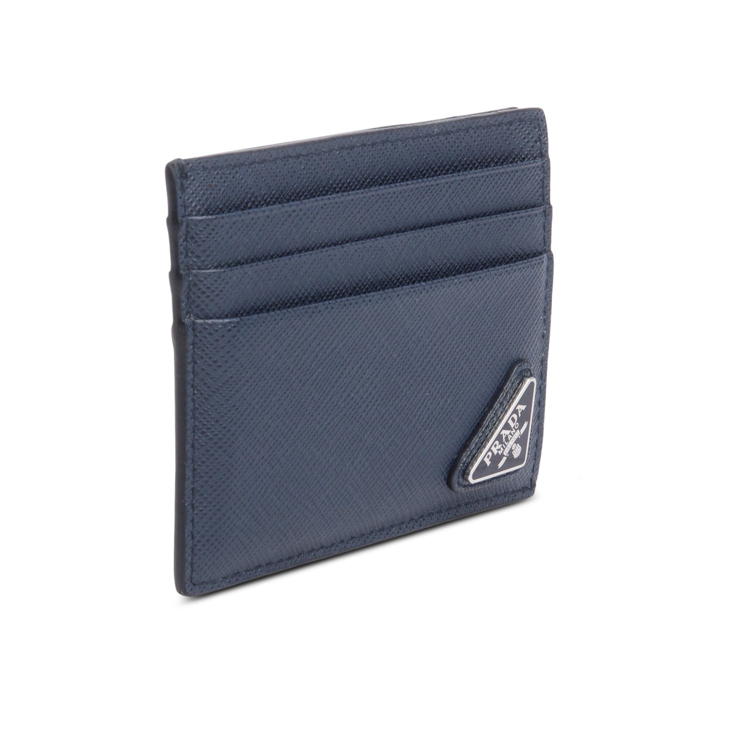 Prada Blue Saffiano Leather Card Holder w/ Box & Authenticity Card