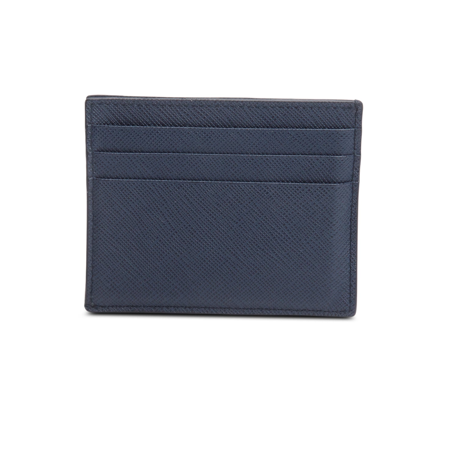 Prada Blue Saffiano Leather Card Holder w/ Box & Authenticity Card