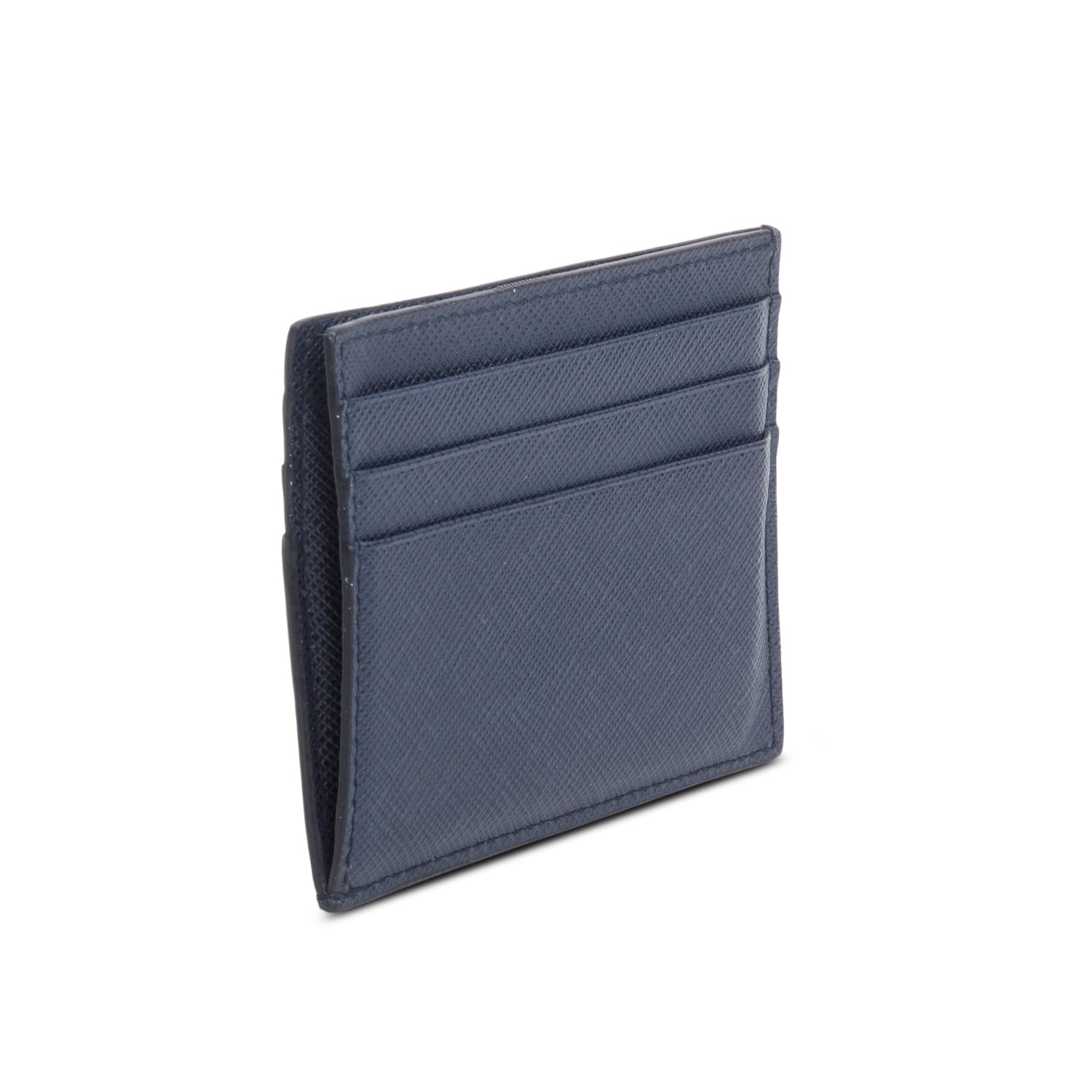 Prada Blue Saffiano Leather Card Holder w/ Box & Authenticity Card