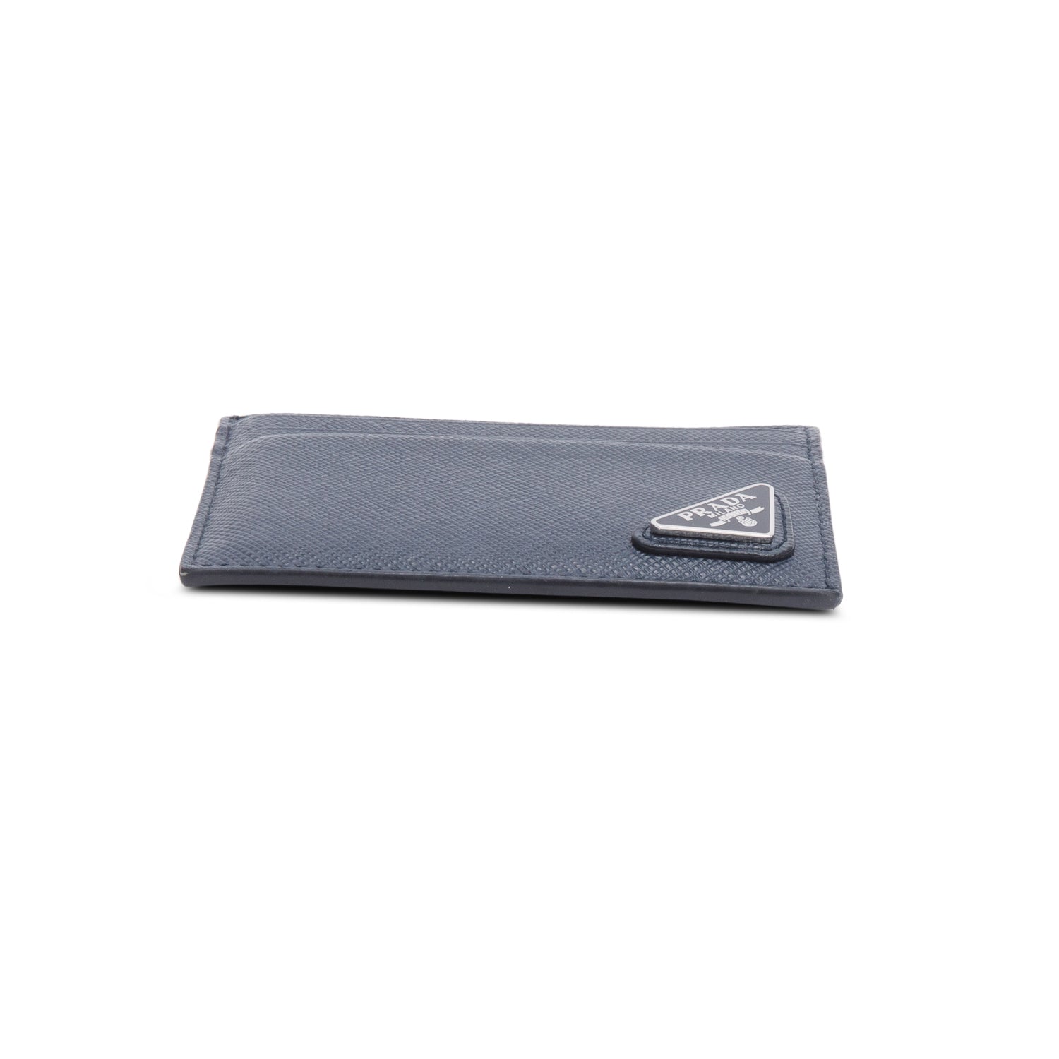 Prada Blue Saffiano Leather Card Holder w/ Box & Authenticity Card