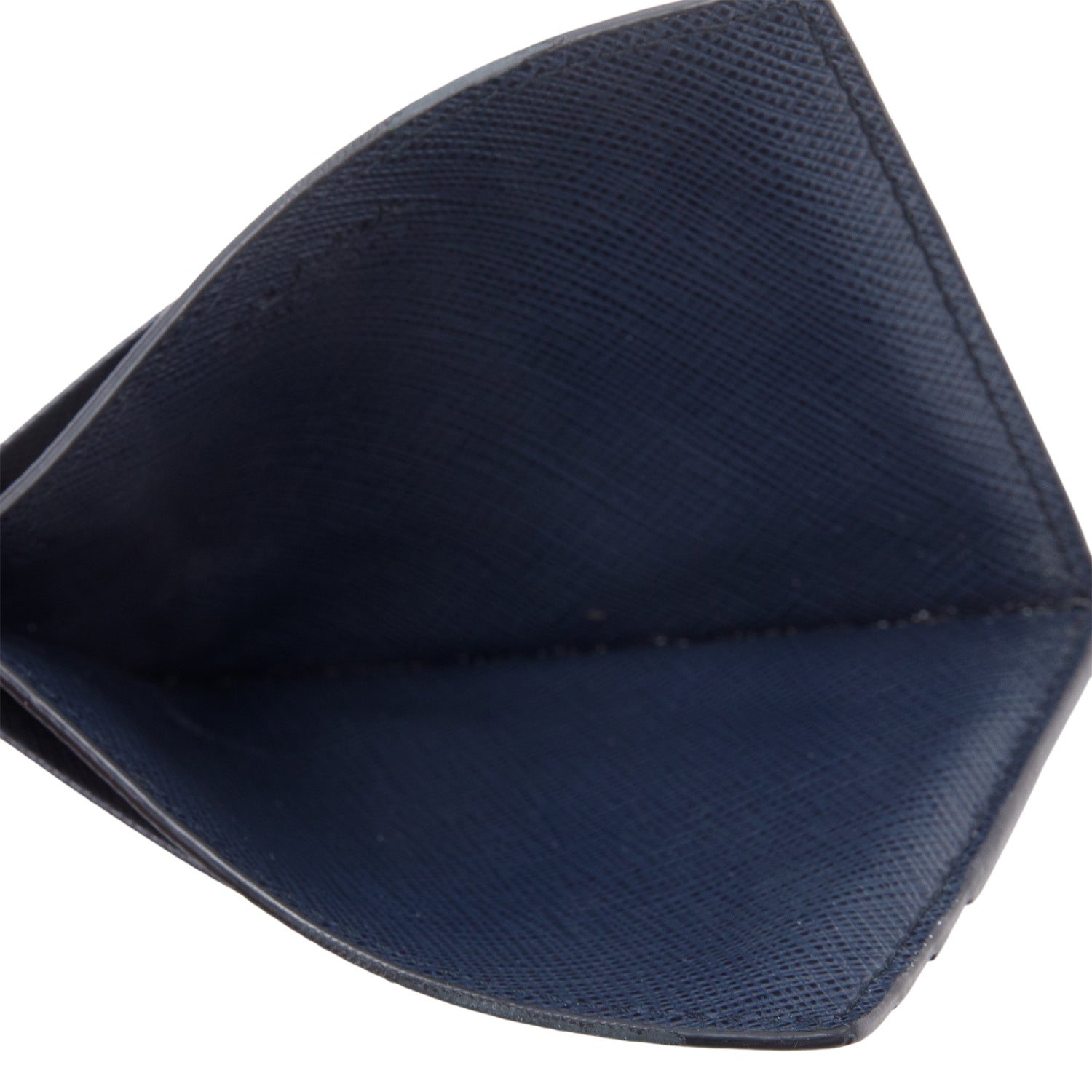 Prada Blue Saffiano Leather Card Holder w/ Box & Authenticity Card