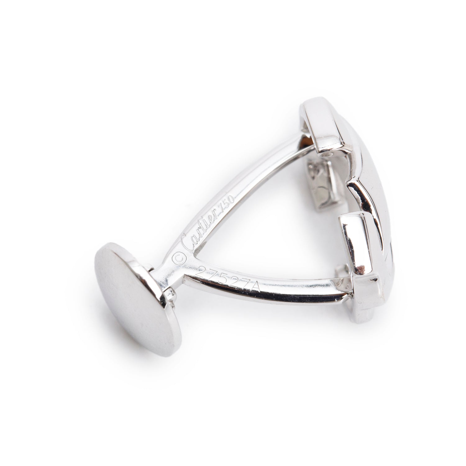 Cartier Vintage 18k White Gold Double C Logo Cufflinks