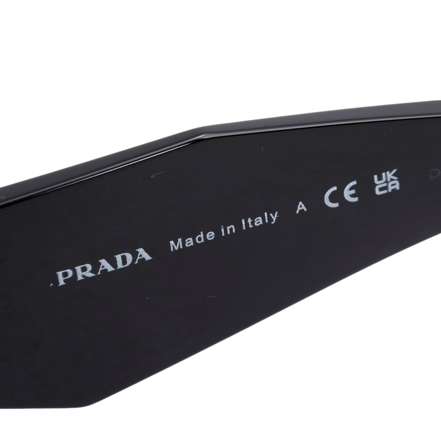 Prada SPR 17W Black Acetate Symbole Rectangular Sunglasses w/ Box & Case