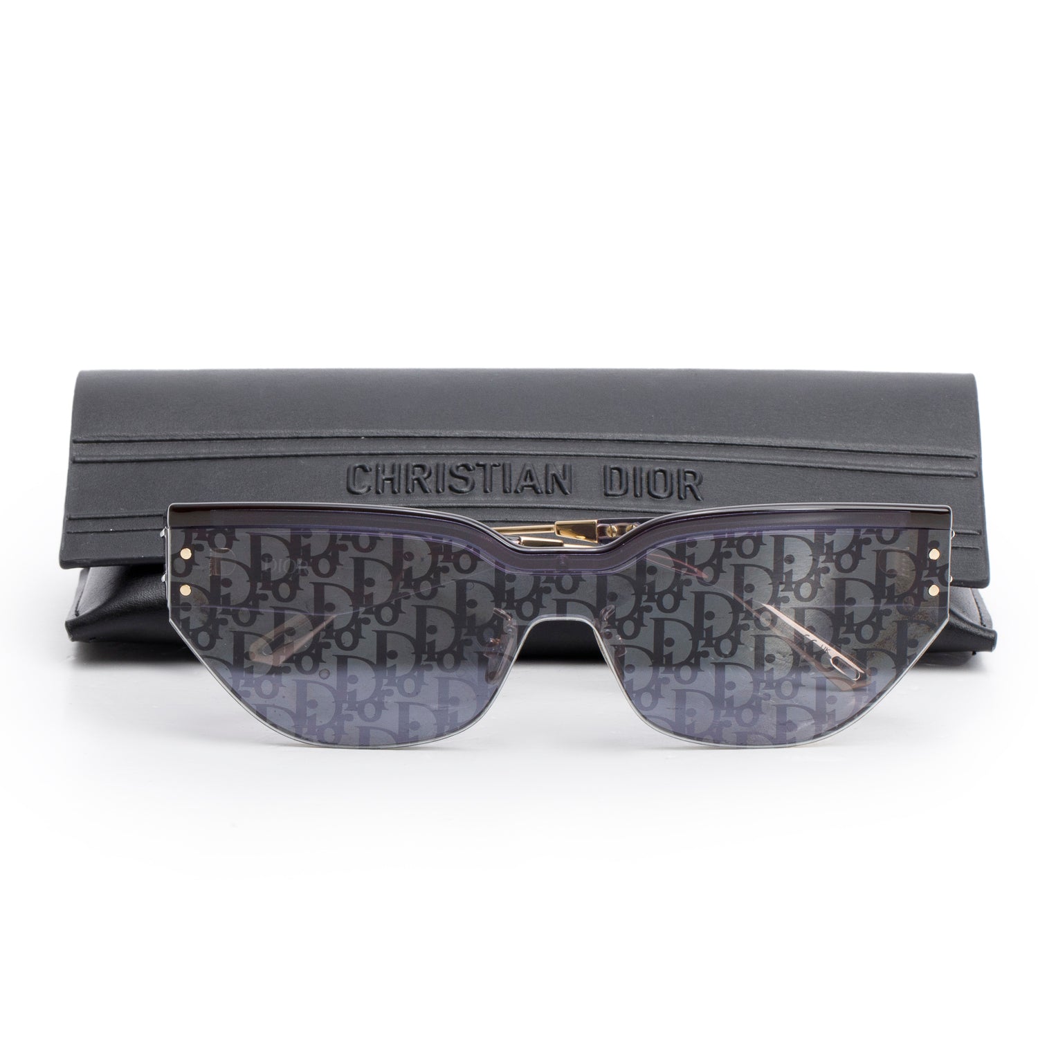 Christian Dior Black Oblique DiorClub M3U Cat-Eye Sunglasses w/ Case