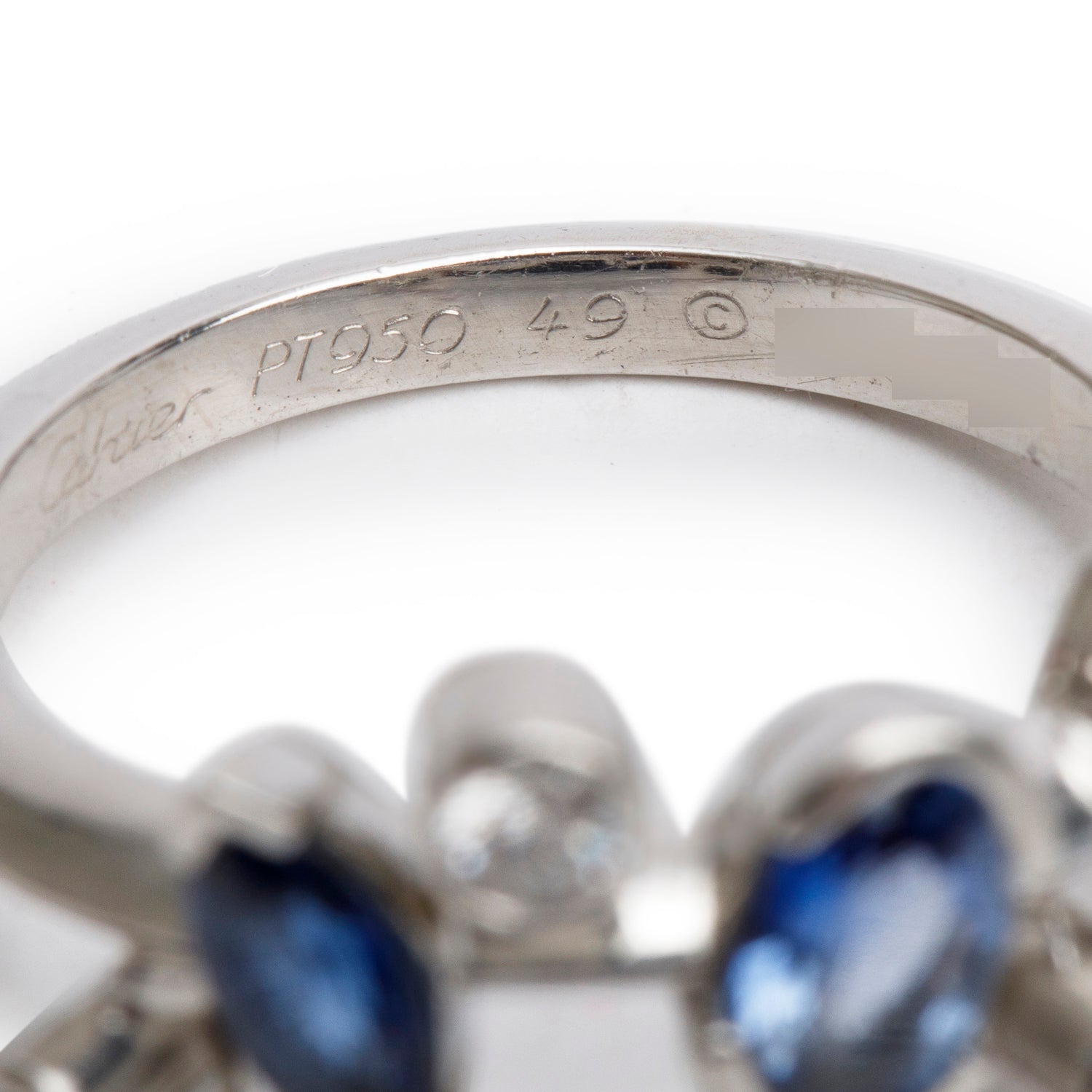 Cartier Platinum Blue Sapphire & Diamond Meli Melo Ring, Size 5.75 w/ Box & Papers