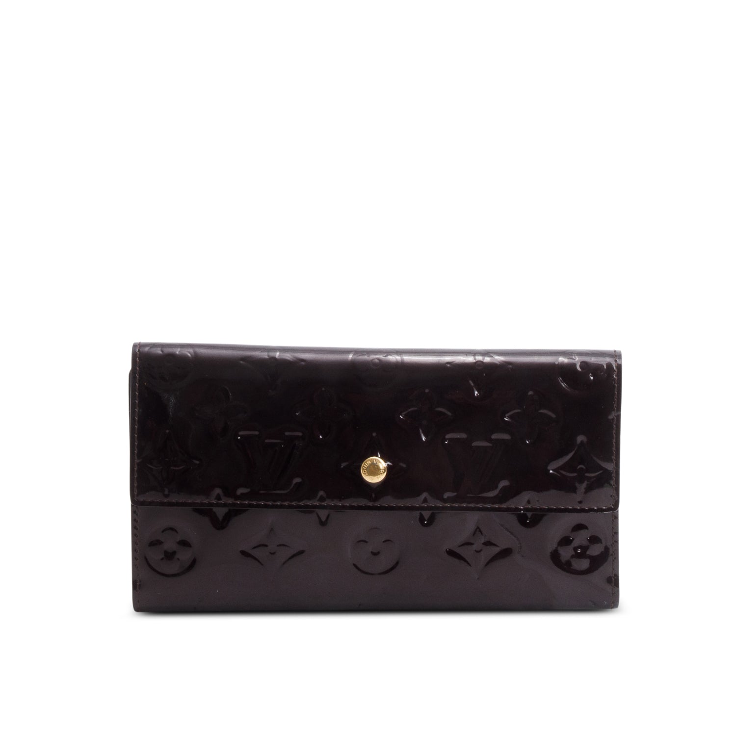 Louis Vuitton Burgundy Monogram Vernis Sarah Wallet