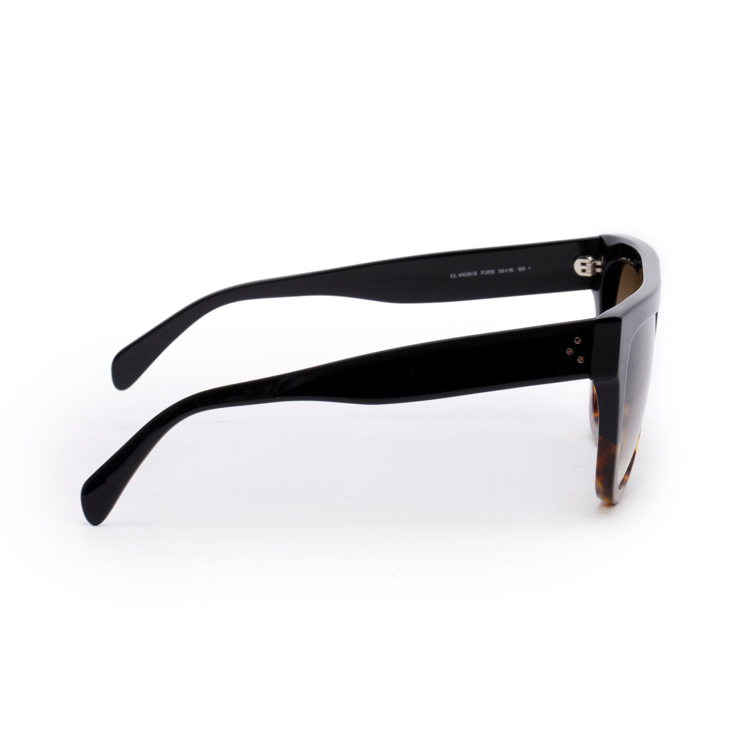 Celine CL 41026/S Black/Havana Acetate Shadow Sunglasses w/ Case