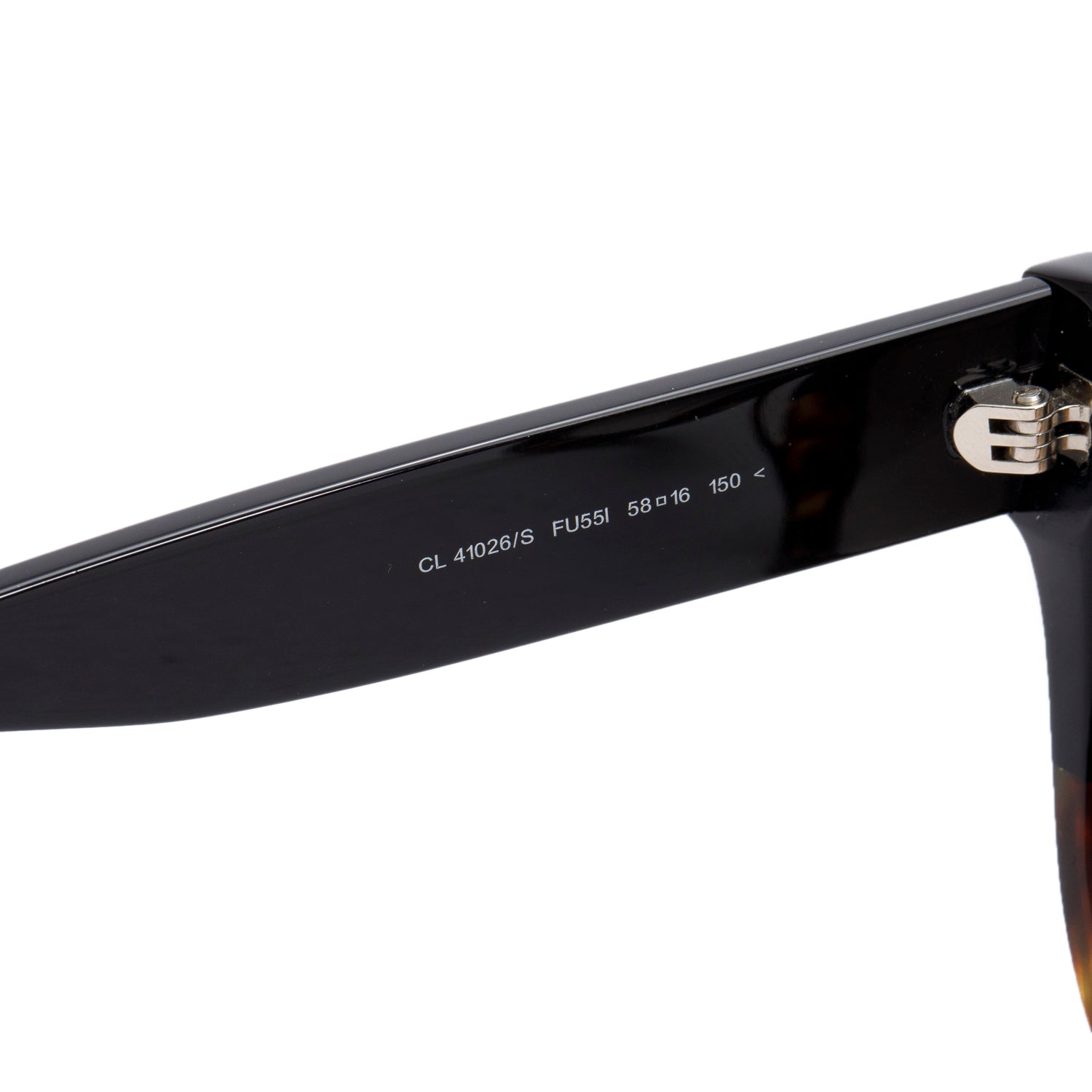 Celine CL 41026/S Black/Havana Acetate Shadow Sunglasses w/ Case