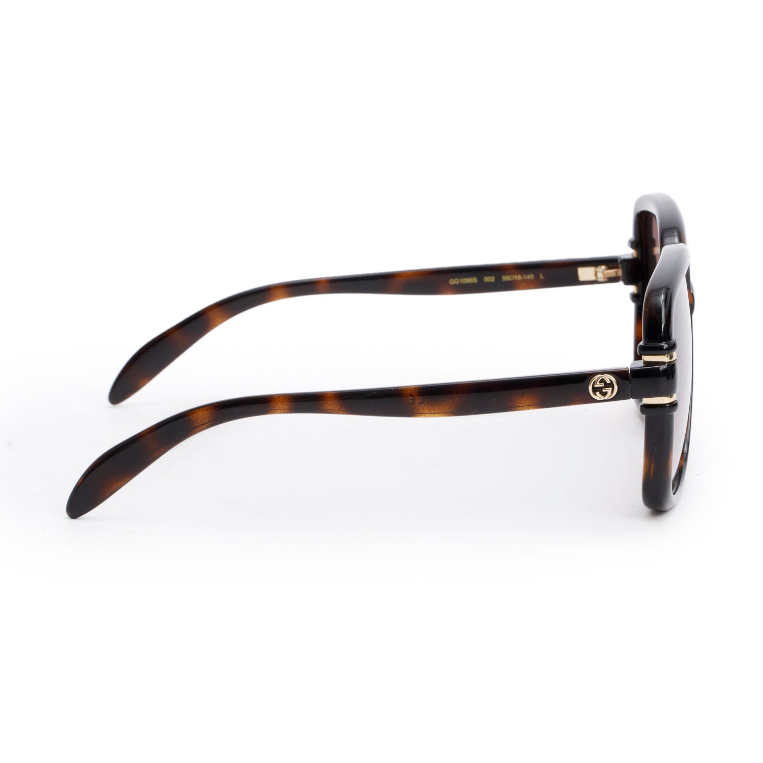 Gucci GG1066S Brown Havana Interlocking GG Butterfly Sunglasses