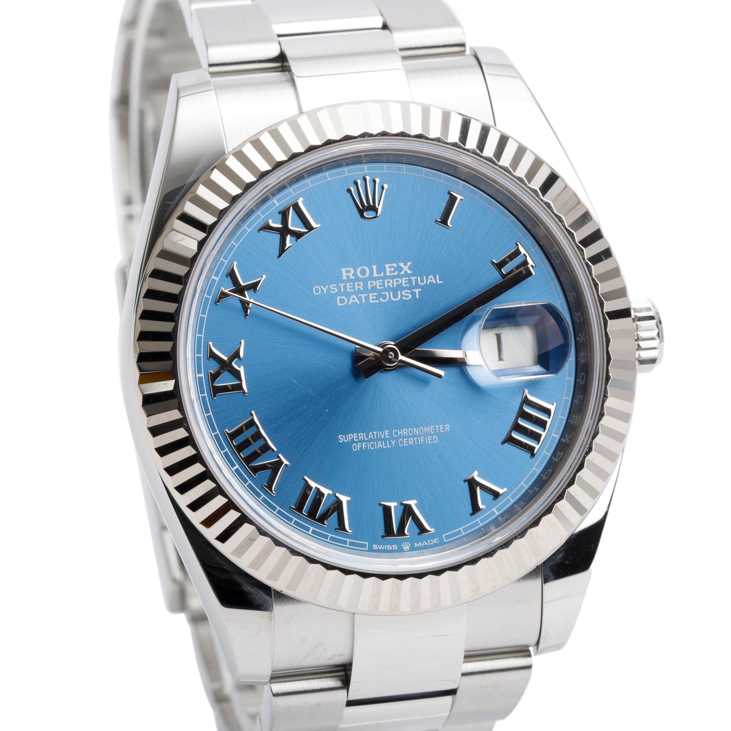 Rolex 2022 Stainless Steel Oyster Perpetual Datejust 41 MM Watch Blue Dial 126334 w/ Box & Papers