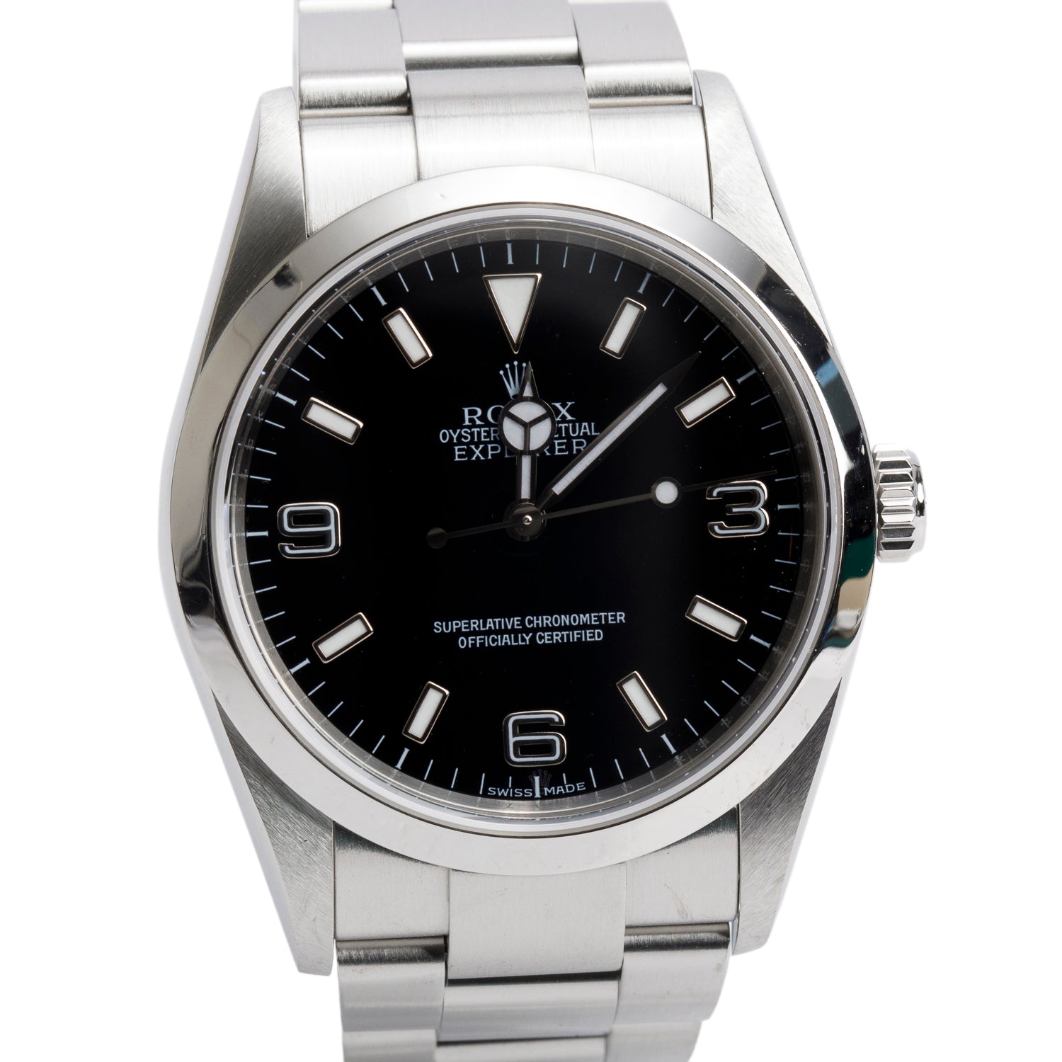 Rolex Stainless Steel Black Dial Oyster Perpetual Explorer 36 MM Watch 114270 w/ Box & Papers