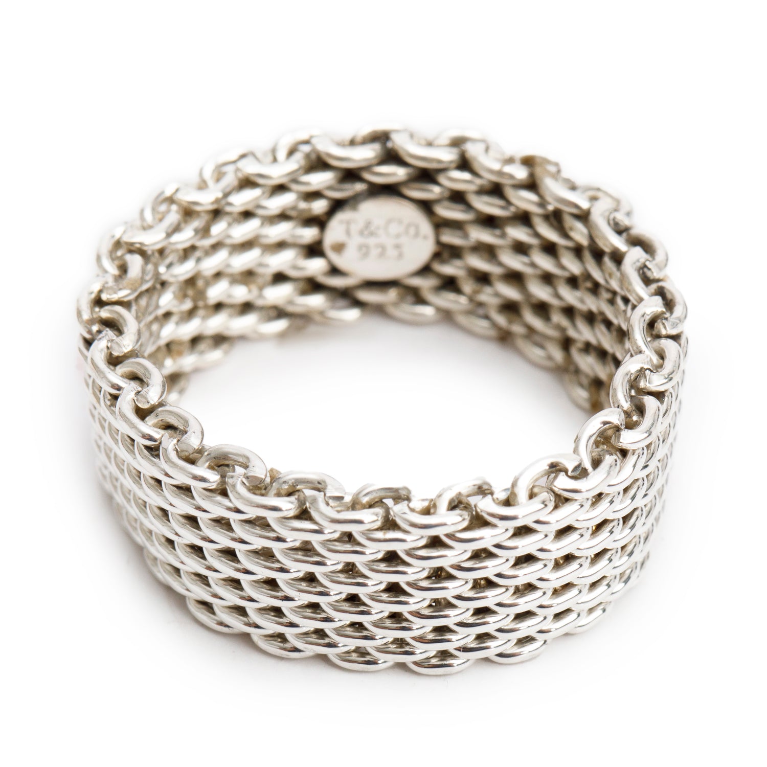 Tiffany & Co. Sterling Silver Somerset Mesh Ring, Size 11