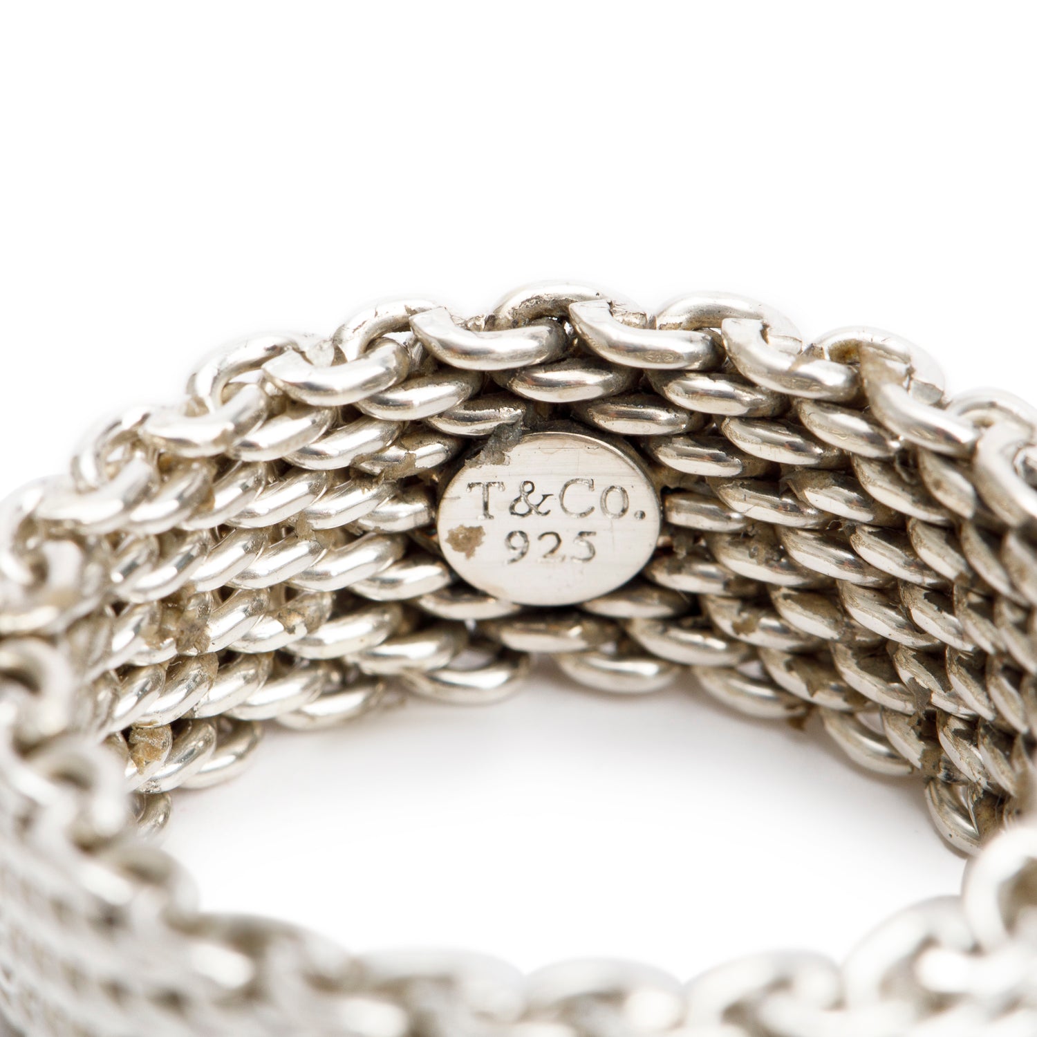 Tiffany & Co. Sterling Silver Somerset Mesh Ring, Size 11