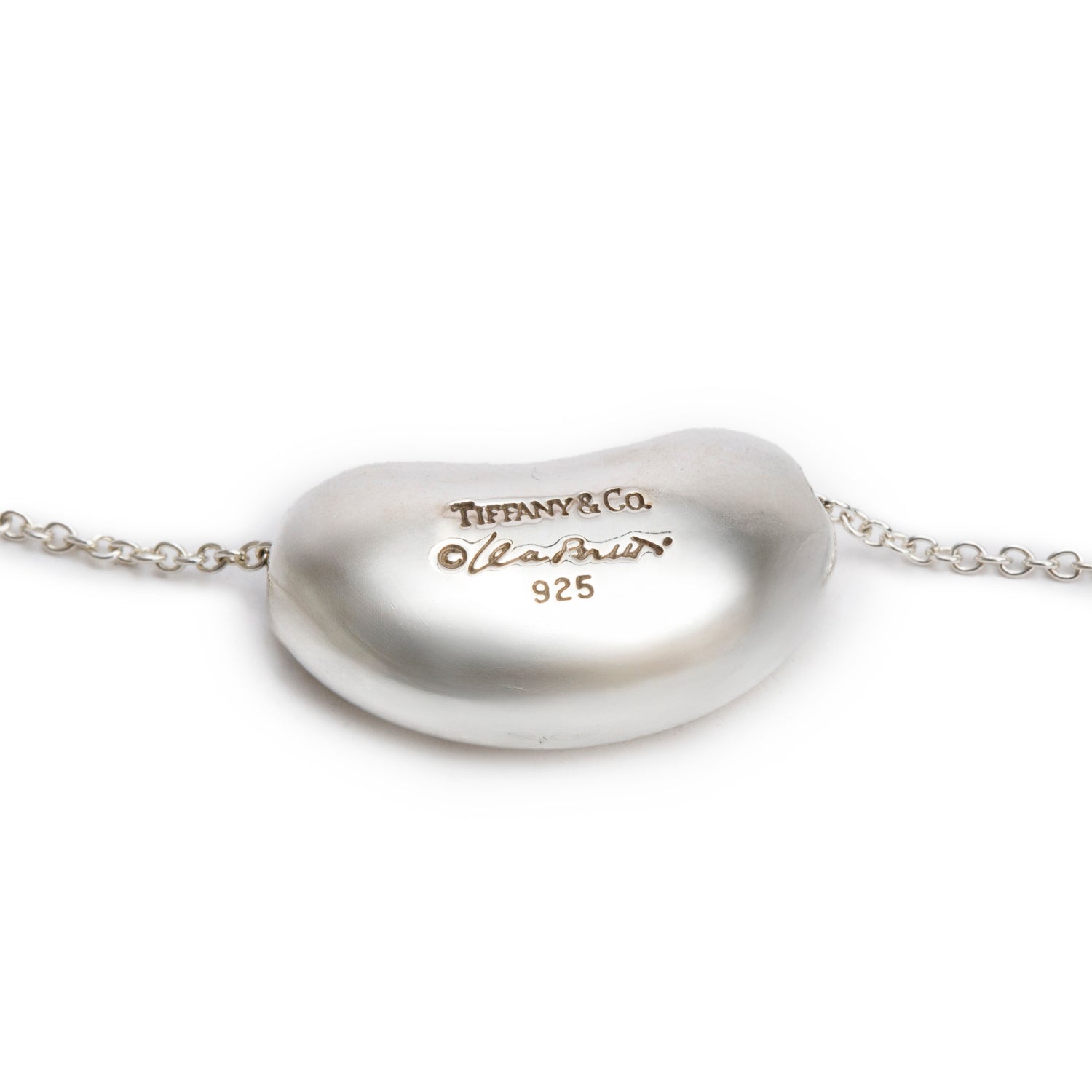Tiffany & Co. Elsa Peretti Sterling Silver 19 MM Bean Pendant Necklace