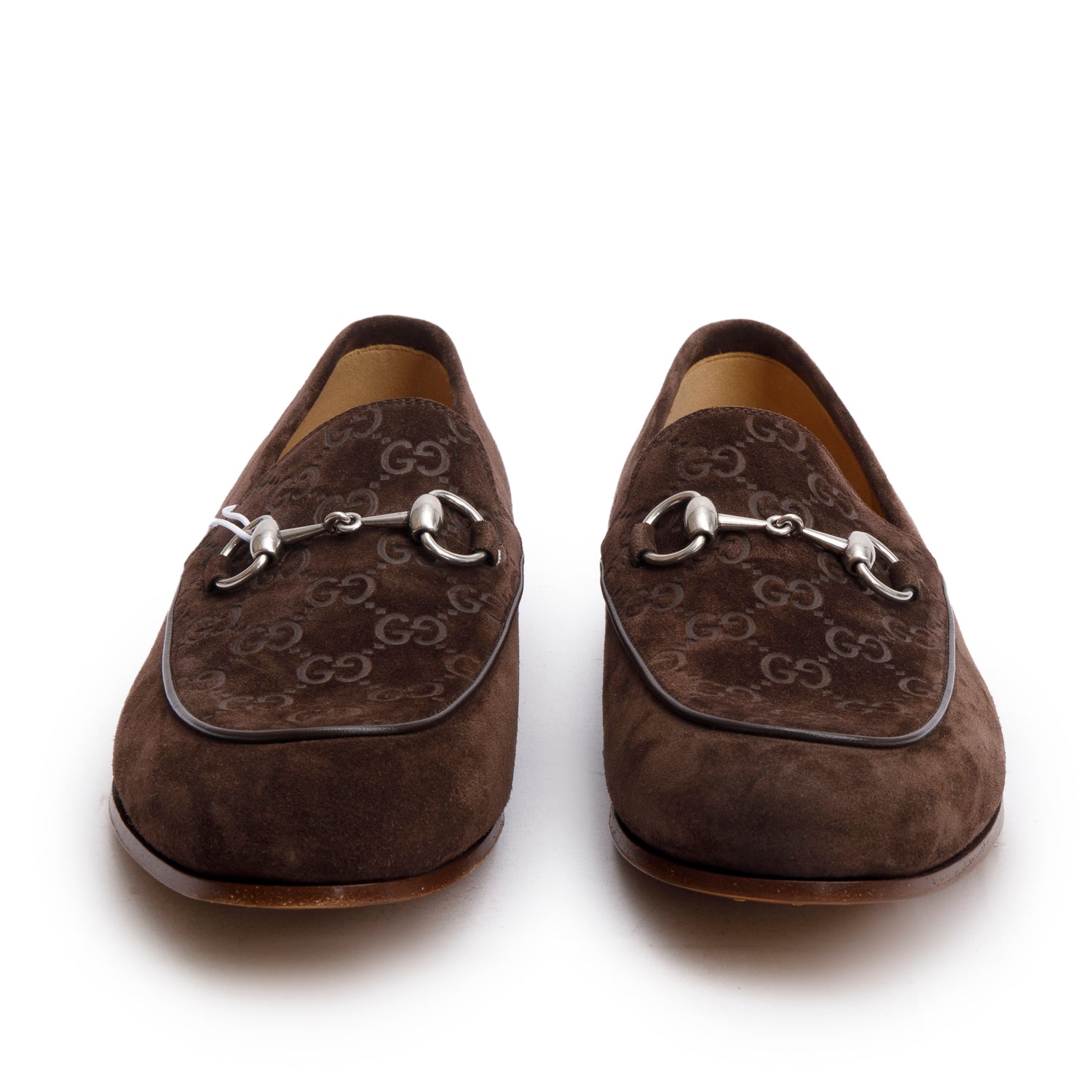 Gucci Brown GG Suede Horsebit Accent Loafers, Men's Size 9 w/ Box