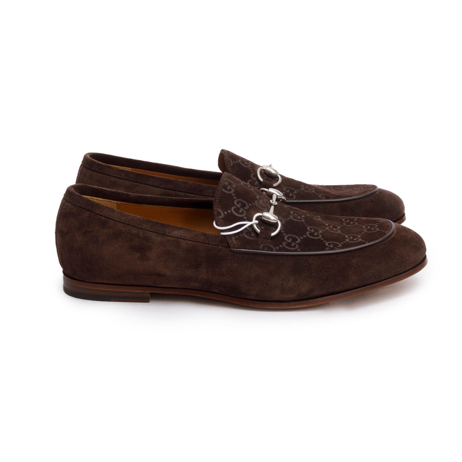 Gucci Brown GG Suede Horsebit Accent Loafers, Men's Size 9 w/ Box