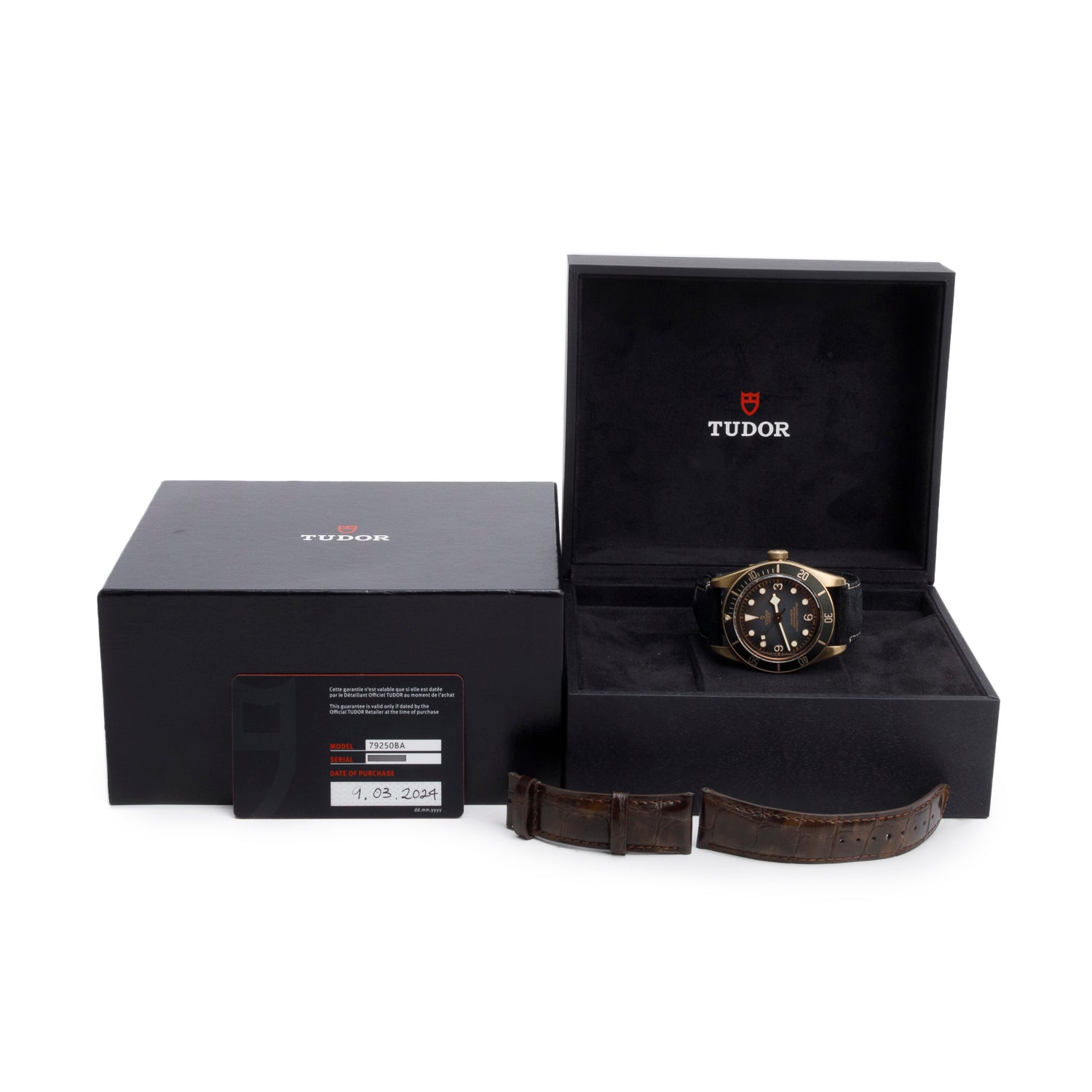 Tudor 2024 Bronze Black Bay 43 MM Automatic Watch 79250BA w/ Box, Papers & Extra Strap