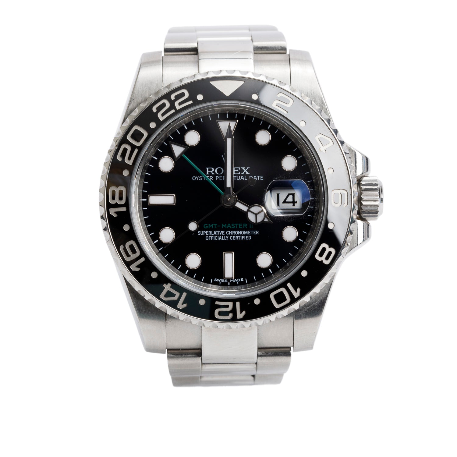 Rolex Stainless Steel GMT-Master II 40 MM Automatic Watch Black Dial 116710 w/ Box