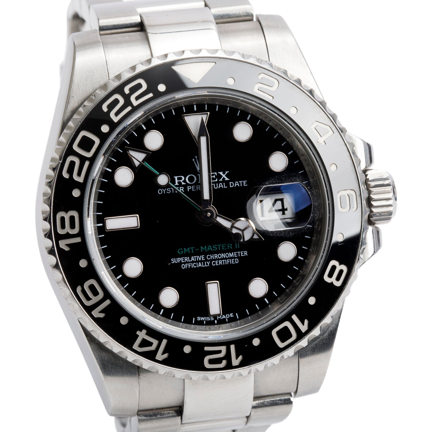 Rolex Stainless Steel GMT-Master II 40 MM Automatic Watch Black Dial 116710 w/ Box