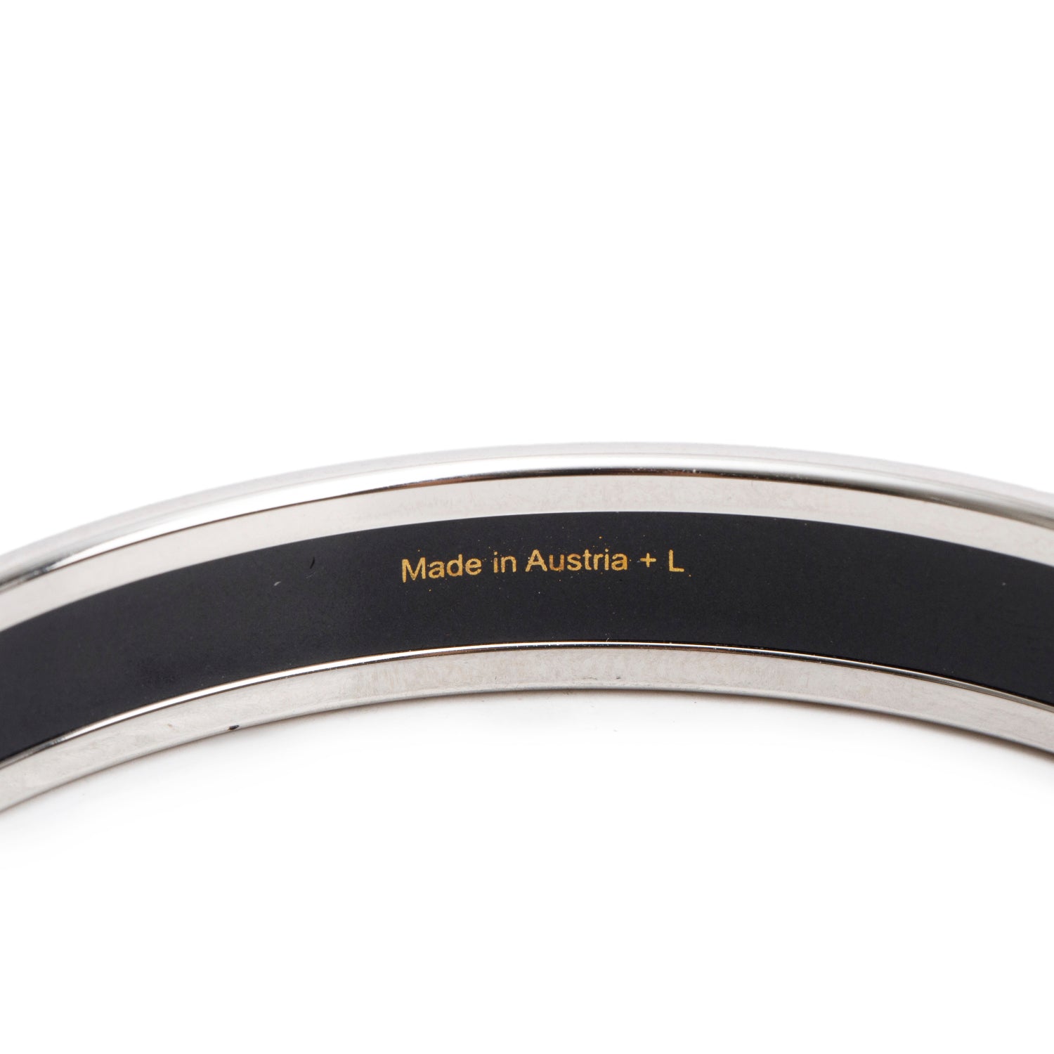 Hermes Palladium-Plated Blue Caleche Enamel Narrow Bangle w/ Box