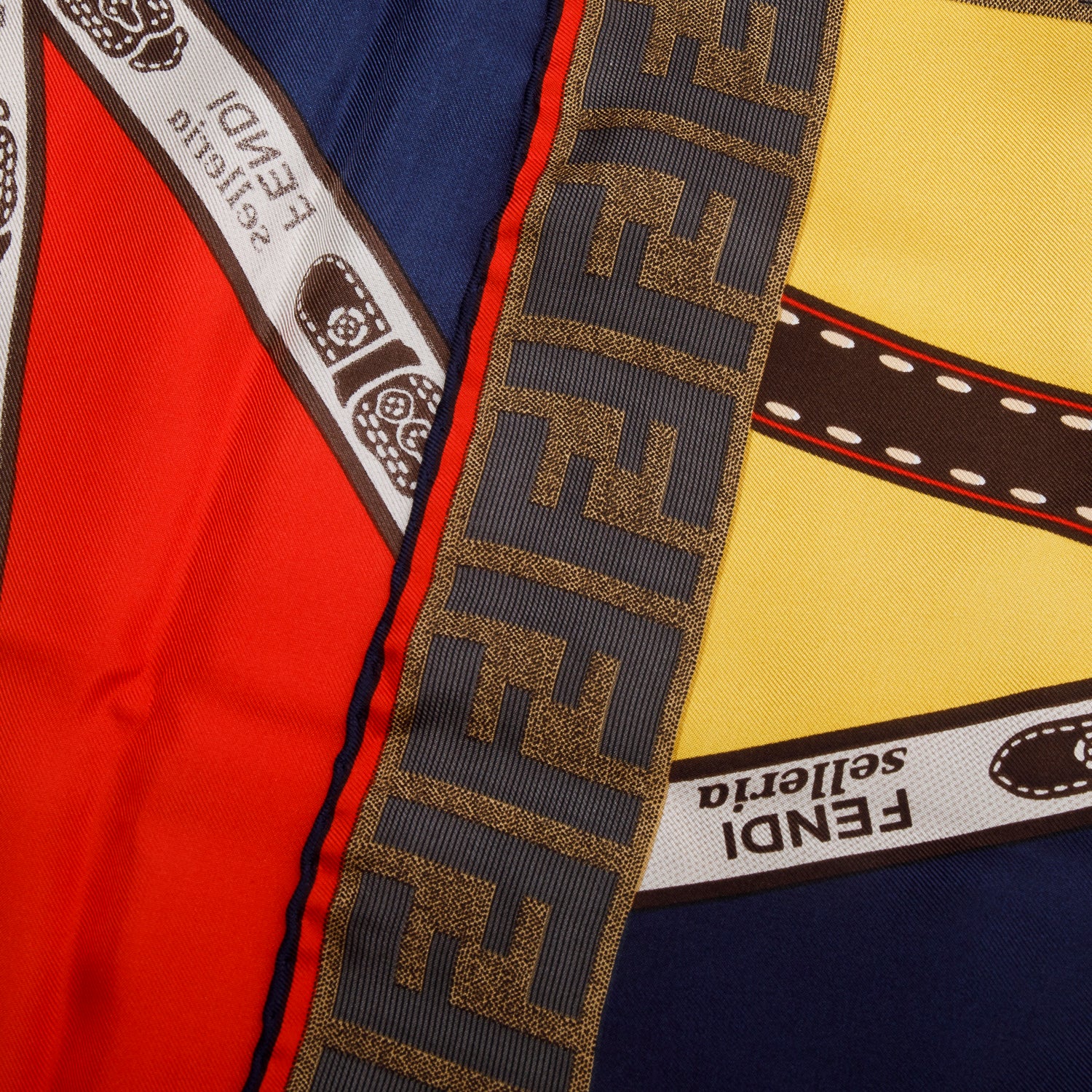 Fendi Multicolour Zucca Print Silk Scarf