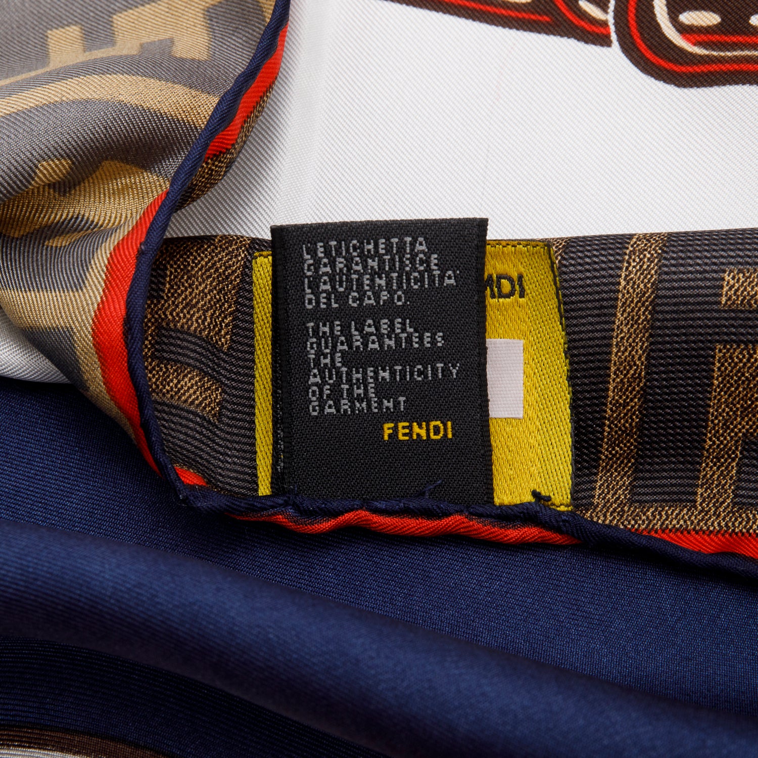 Fendi Multicolour Zucca Print Silk Scarf