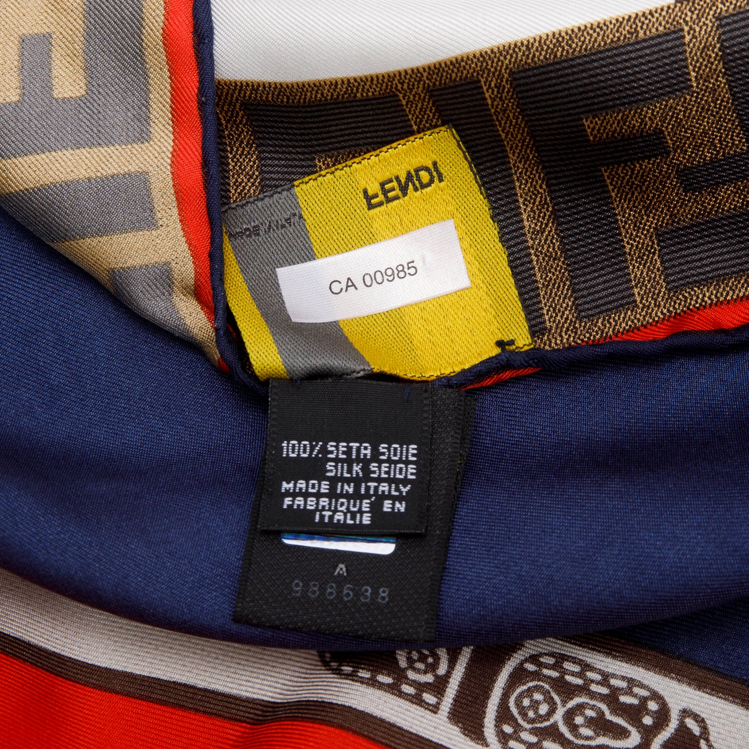 Fendi Multicolour Zucca Print Silk Scarf