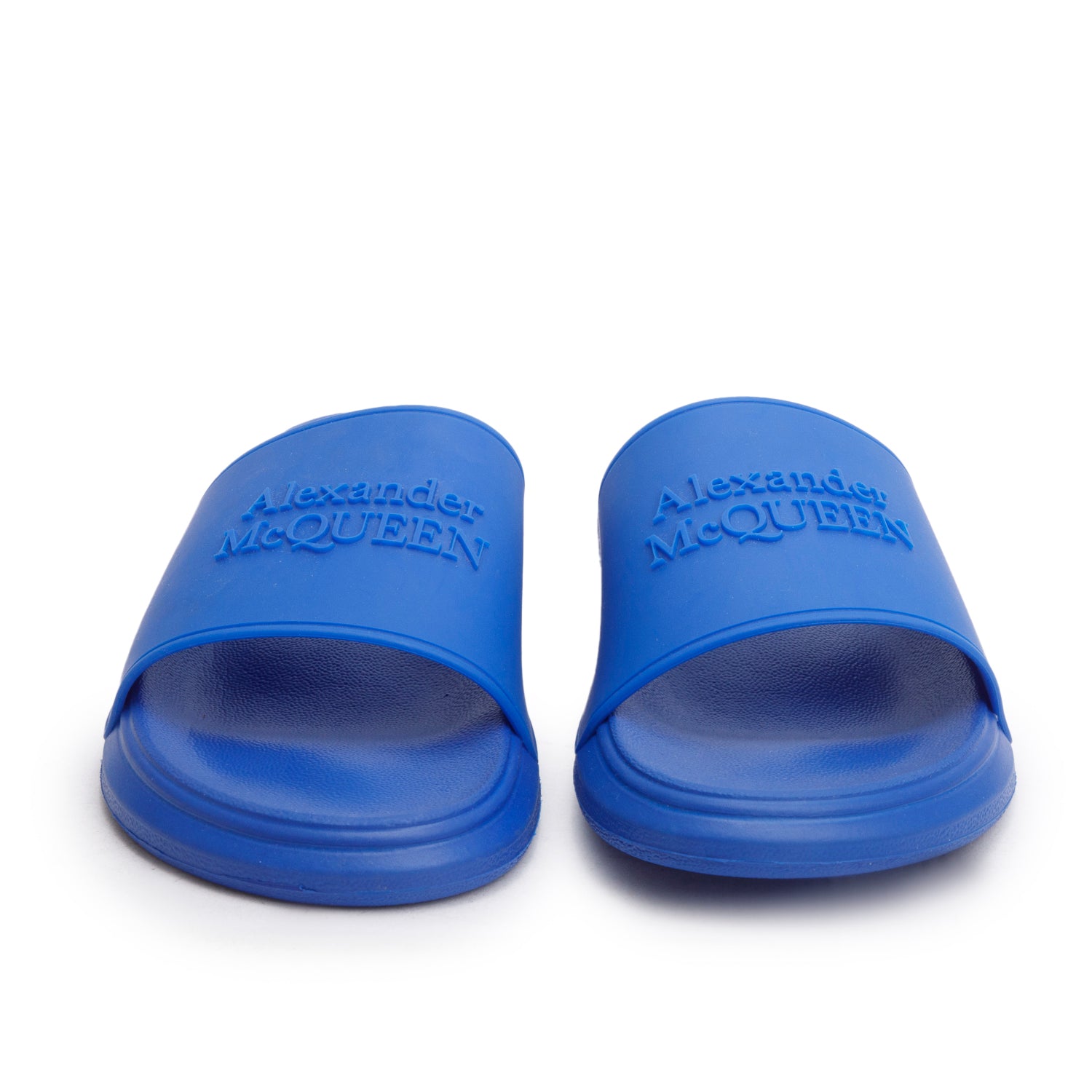 Alexander McQueen Blue Rubber Pool Slides w/ Box, Size 40