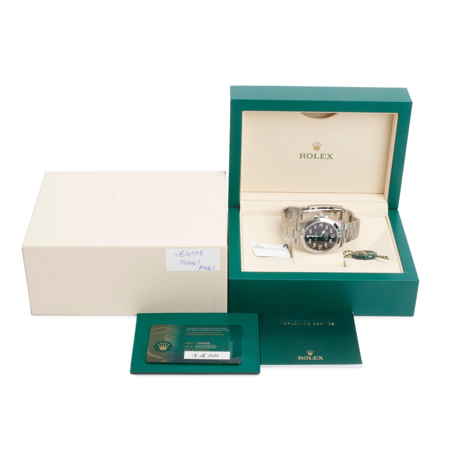 Rolex 2022 Stainless Steel Oyster Perpetual Air King 40 MM Watch Black Dial 126900 w/ Box & Papers