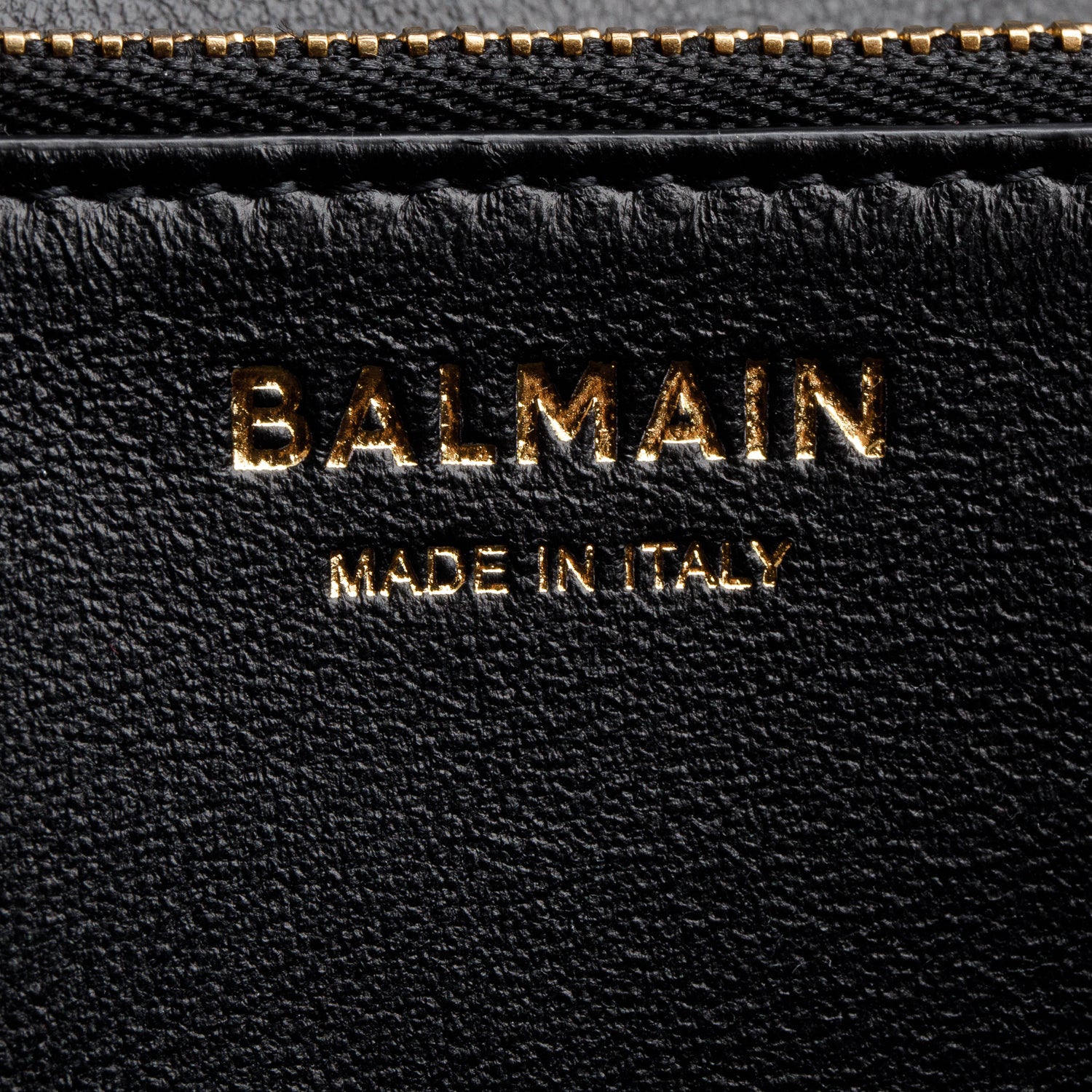 Balmain Black Calfskin Leather B-Buzz Wallet on Chain w/ Box