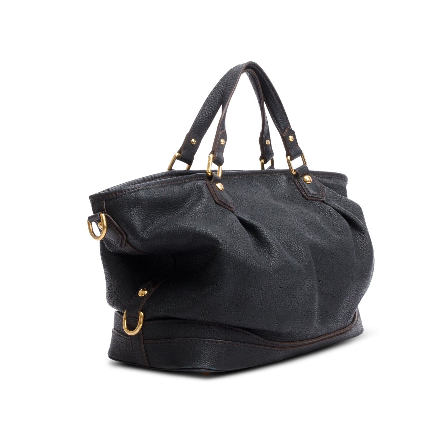 Louis Vuitton Black Leather Mahina Stella PM w/ Box, Strap & Receipt
