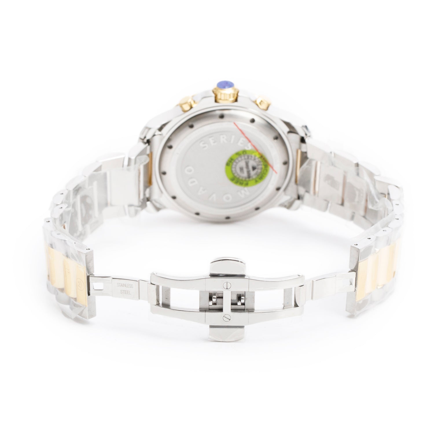 Movado 2023 Two-Tone Stainless Steel Series 800 42 MM Chronograph Quartz Watch Green Dial w/ Box & Papers