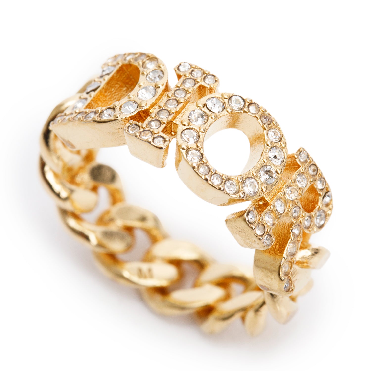 Christian Dior Gold Plated Crystal Dio(r)evolution Ring, Size 6