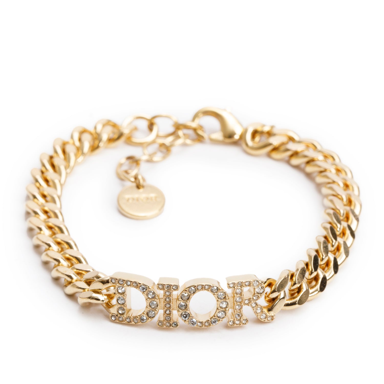 Christian Dior Gold-Plated Crystal Dio(r)evolution Chain Bracelet