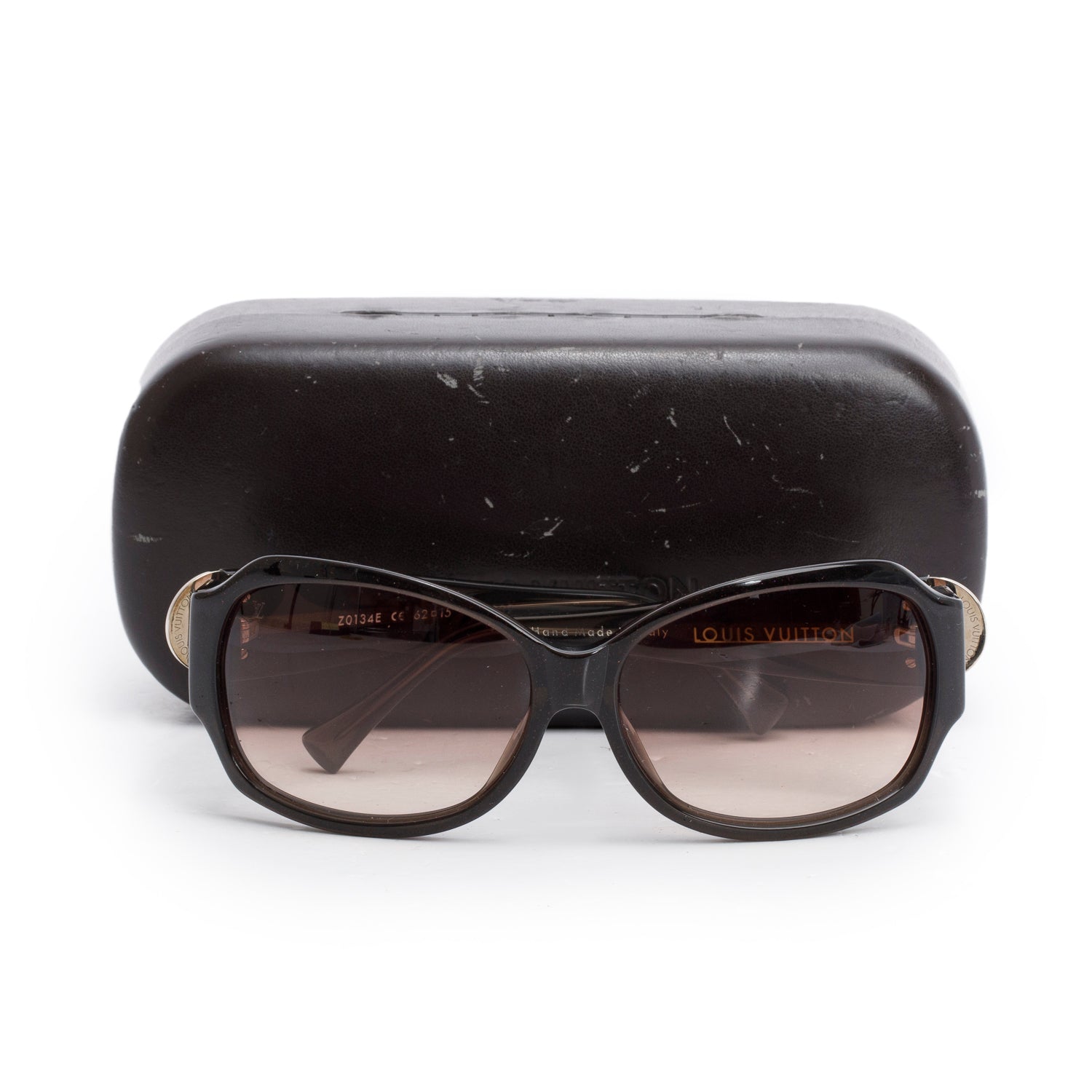 Louis Vuitton Z0134E Brown Acetate Crystal Ursula Square Sunglasses w/ Case