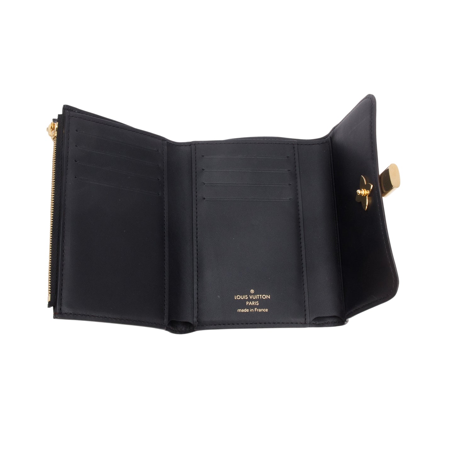 Louis Vuitton Monogram Flower Lock Compact Wallet w/ Box